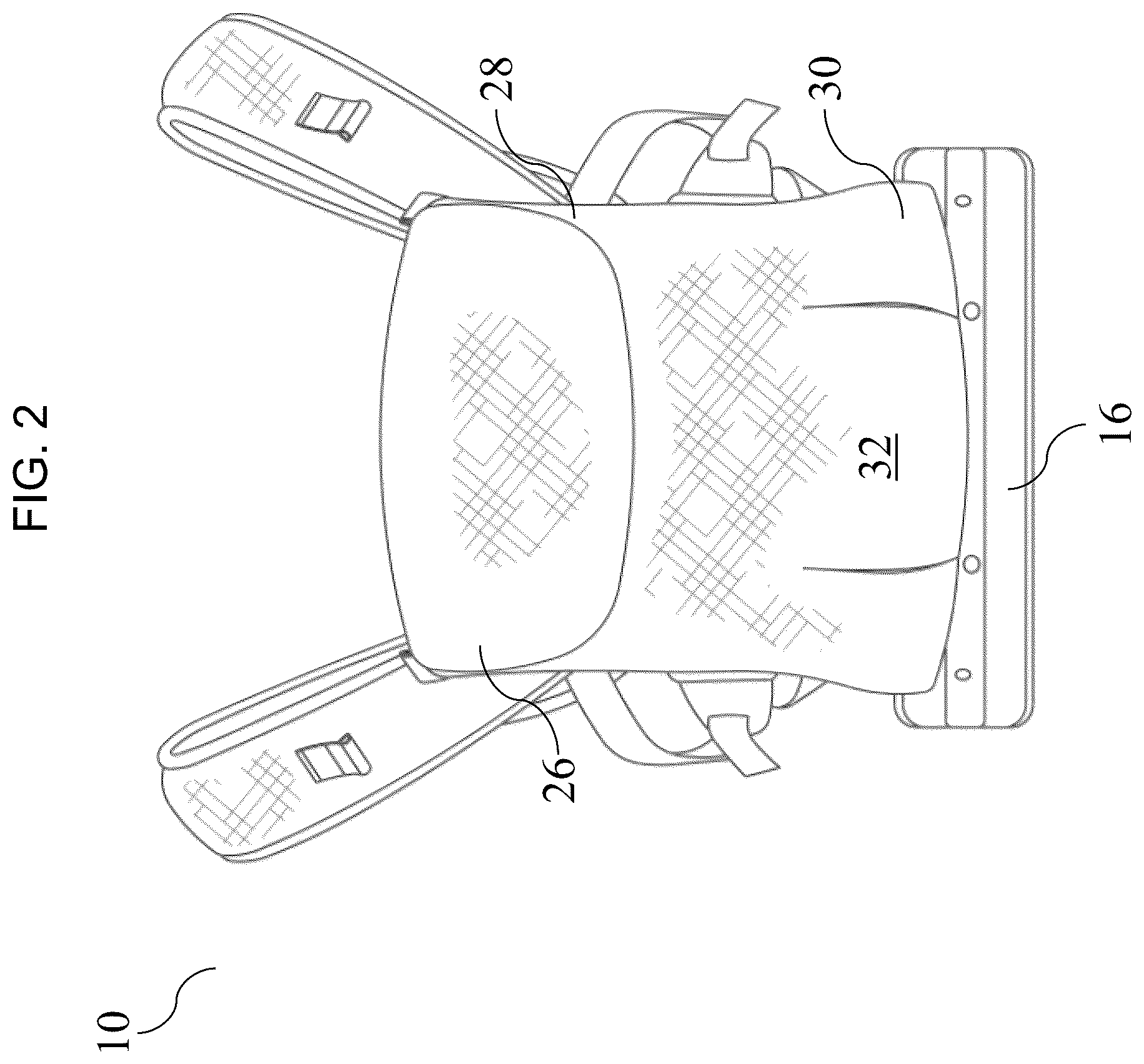 Patent US12564276 Figure 2 – Baby carrier system