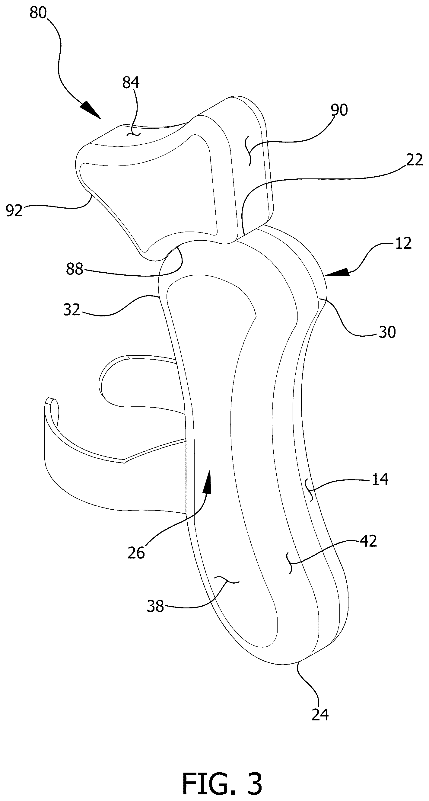 Patent US12564278 Figure 3 – Headrest pillow device