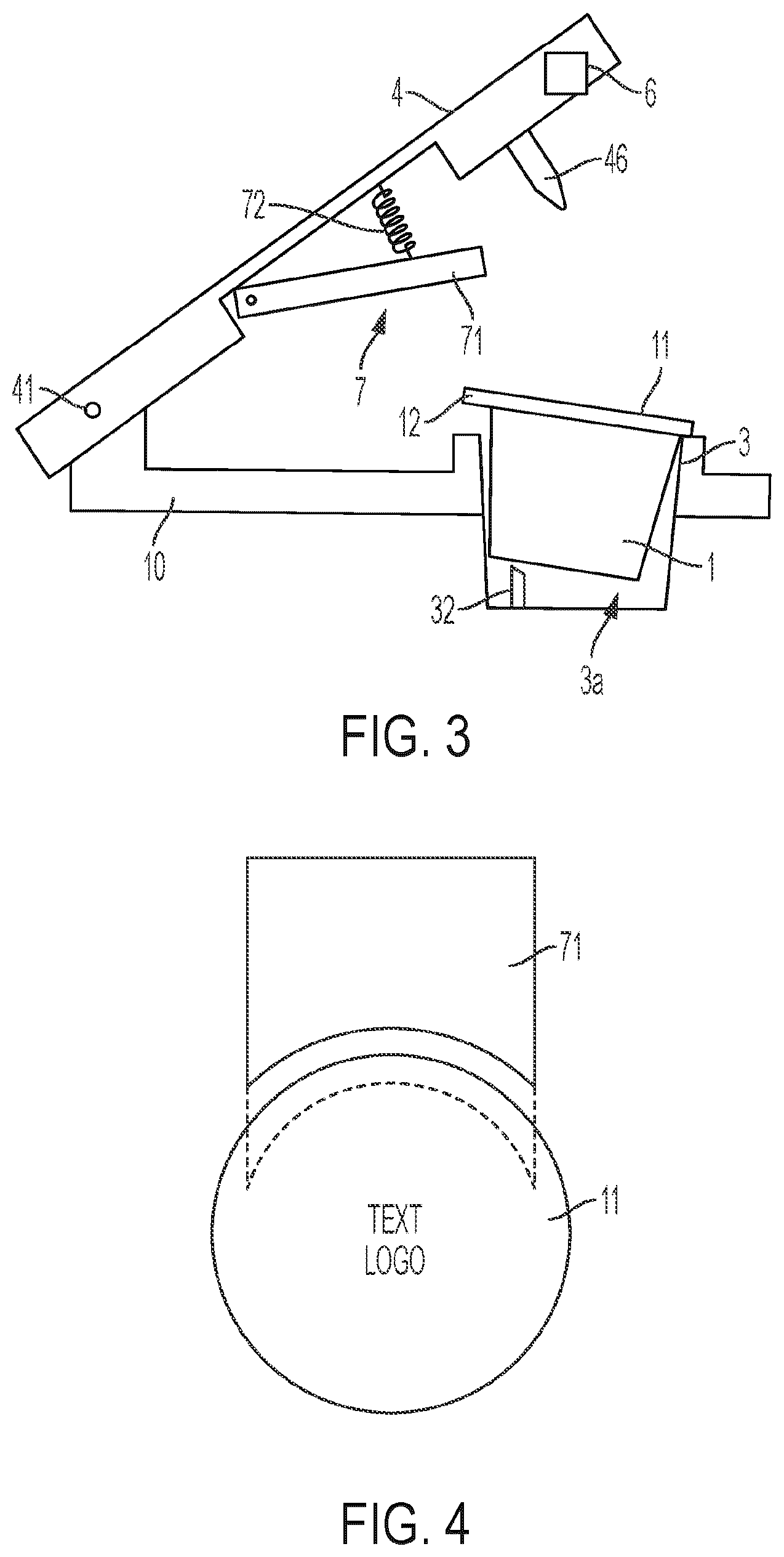 Patent US12564284 Figure 3 – Pod stabilizer for beverage machine