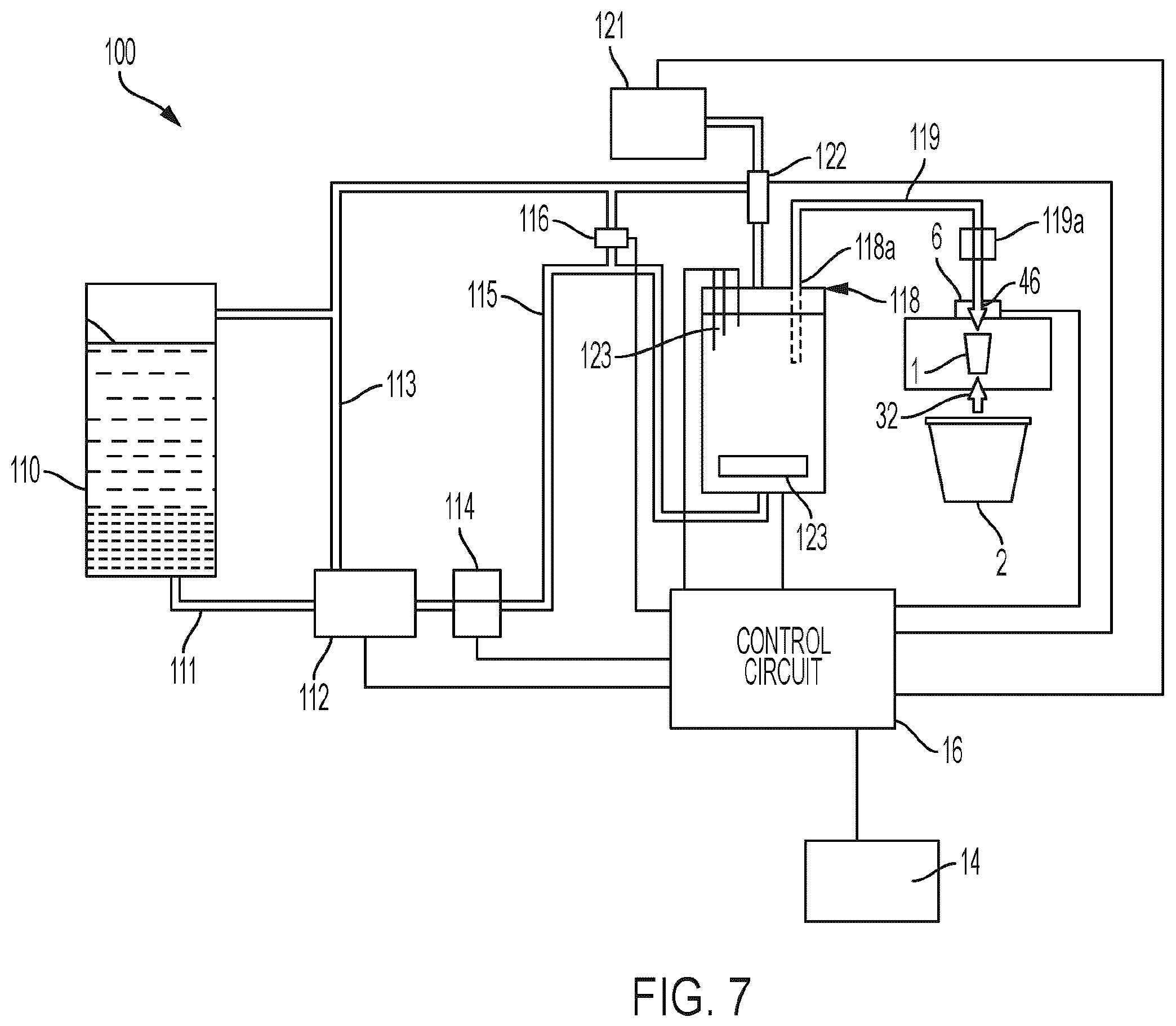 Patent US12564284 Figure 6 – Pod stabilizer for beverage machine