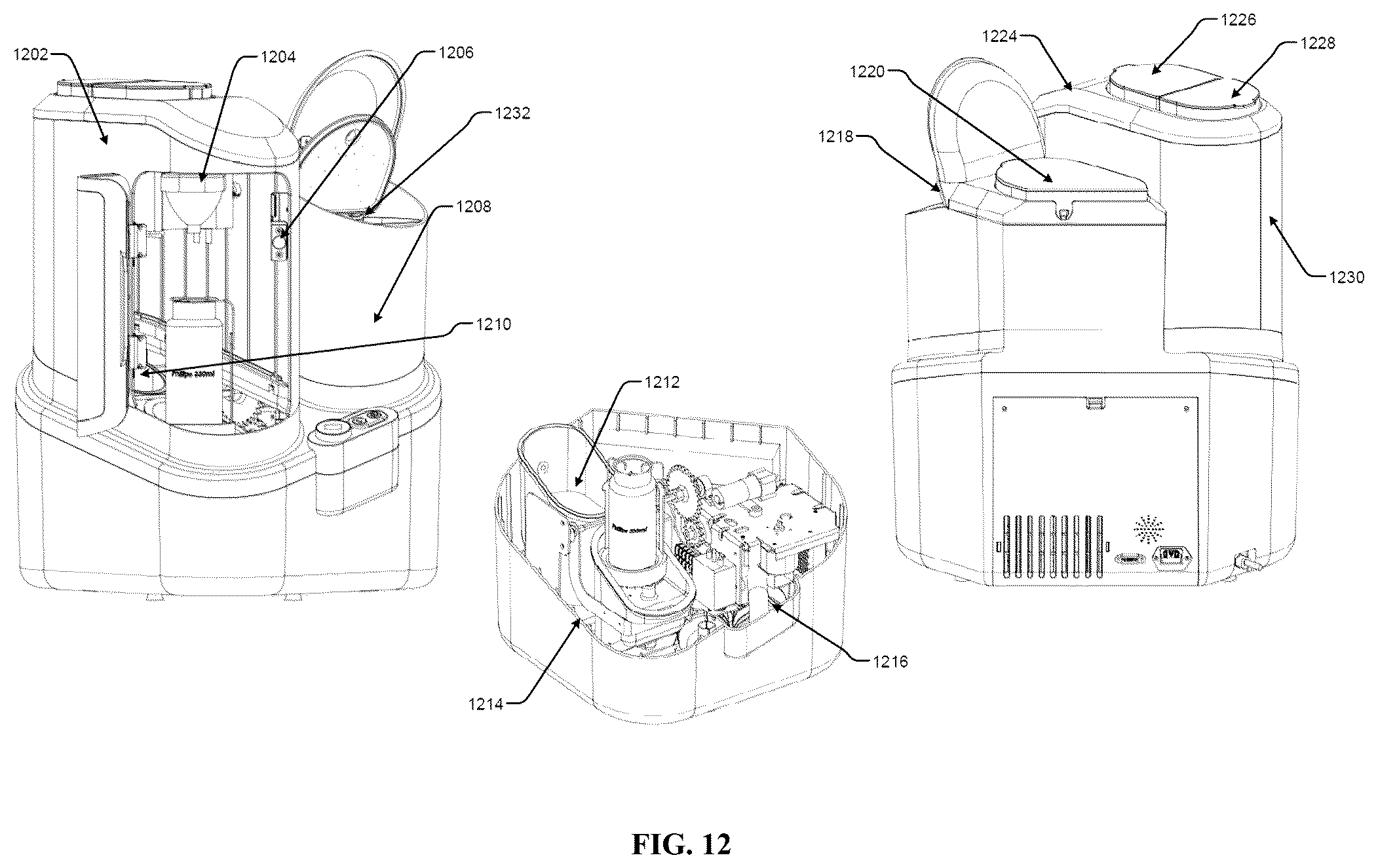 Patent US12564285 Figure 16 – Bottle cleaning device with a fluid dispenser