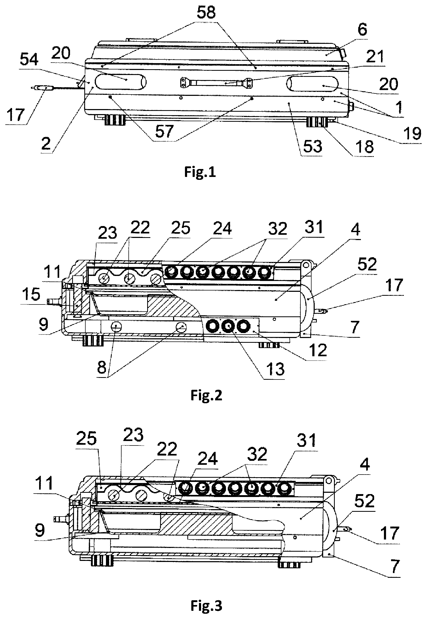 Patent US12564288 Figure 1 – Universal device for heat treating food products