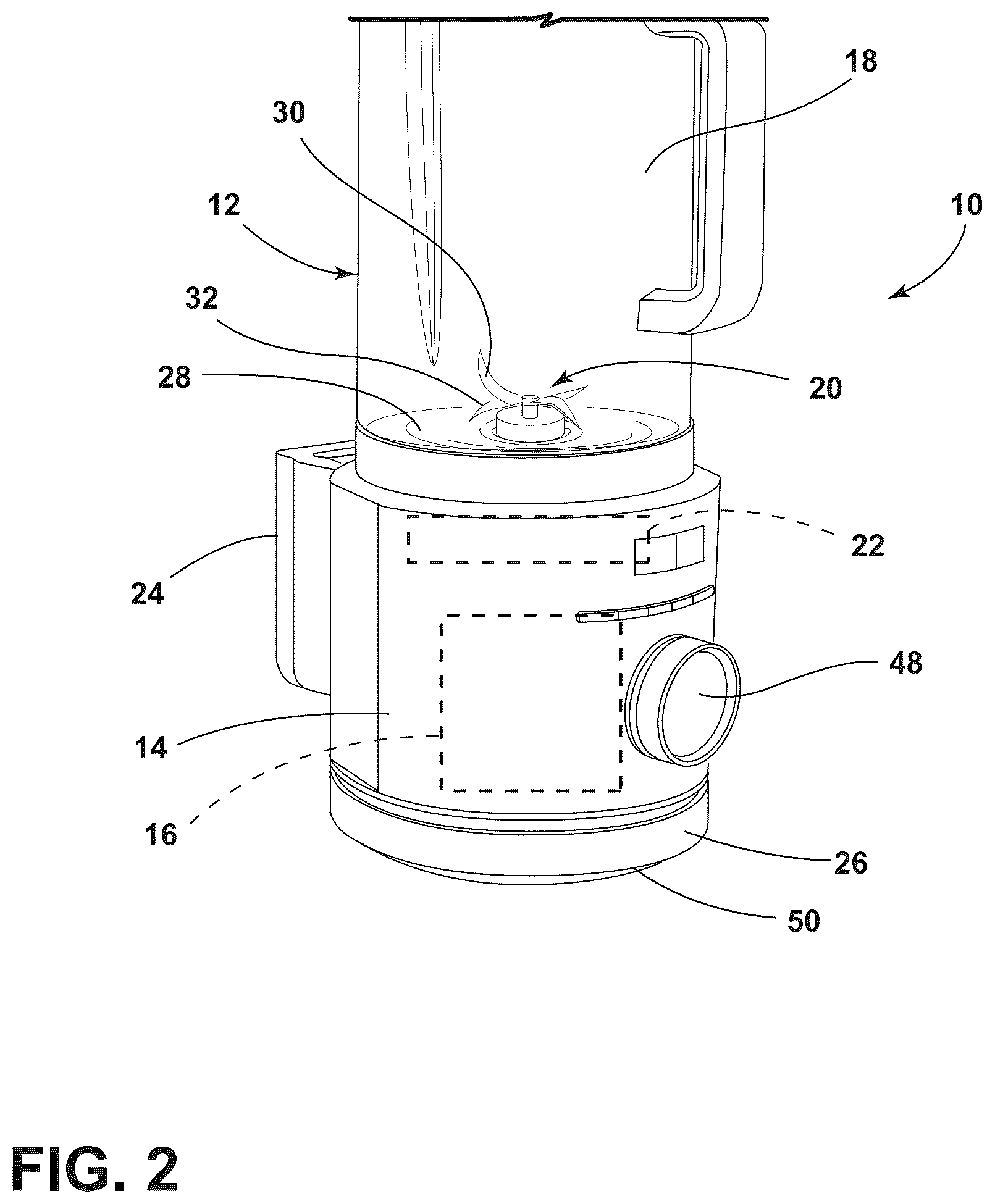 Patent US12564292 Figure 2 – Countertop kitchen appliance system