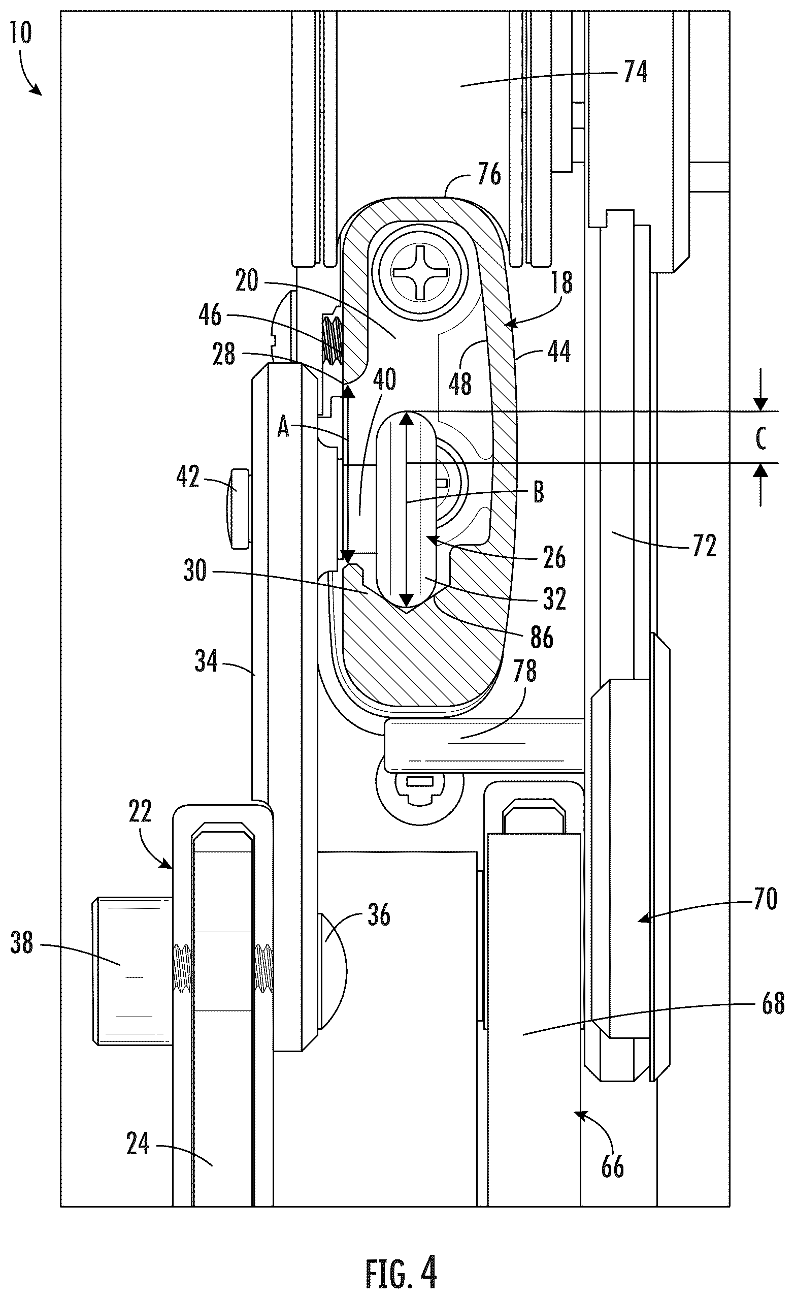 Patent US12564294 Figure 2 – Shower door assembly