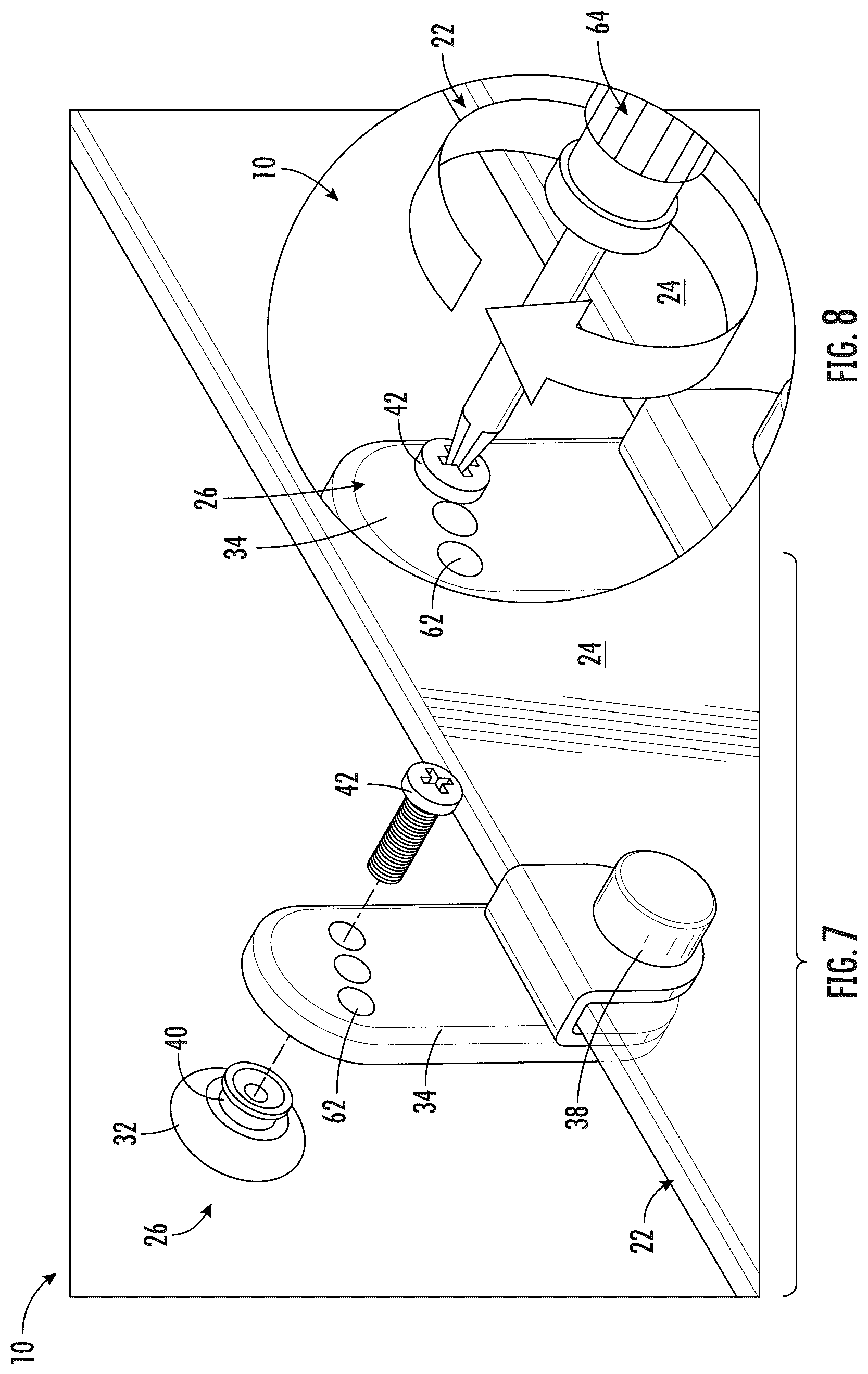 Patent US12564294 Figure 5 – Shower door assembly