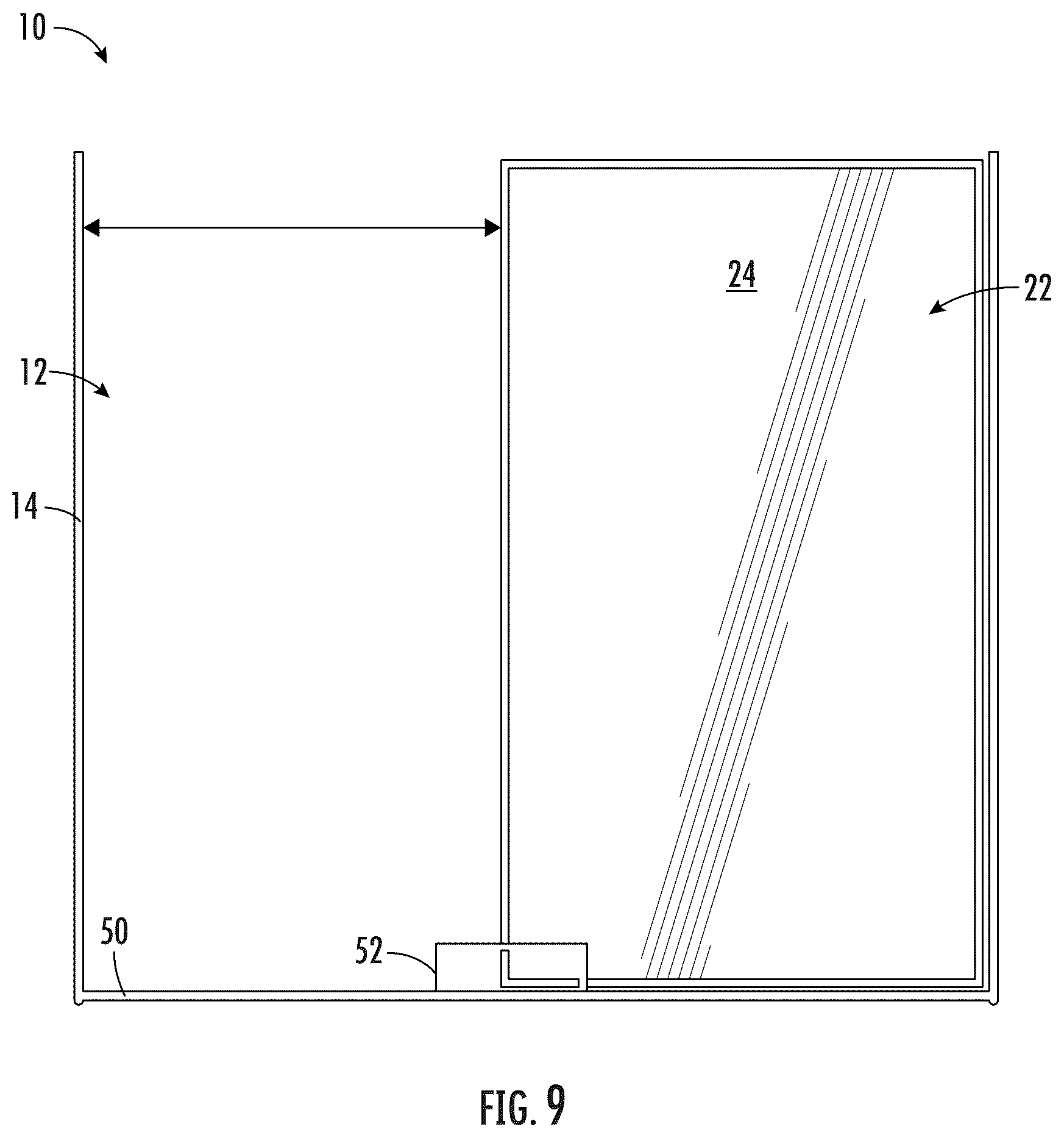 Patent US12564294 Figure 6 – Shower door assembly