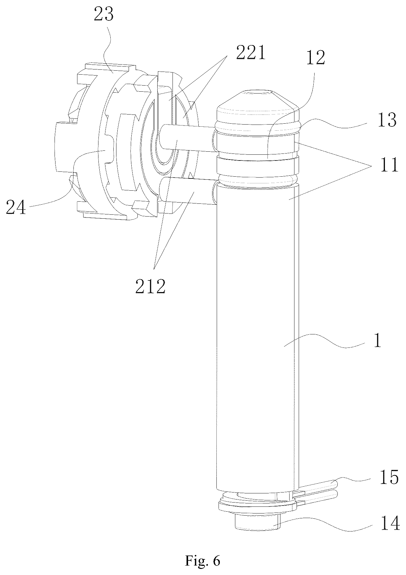 Patent US12564299 Figure 6 – Toilet rotating shaft connection structure