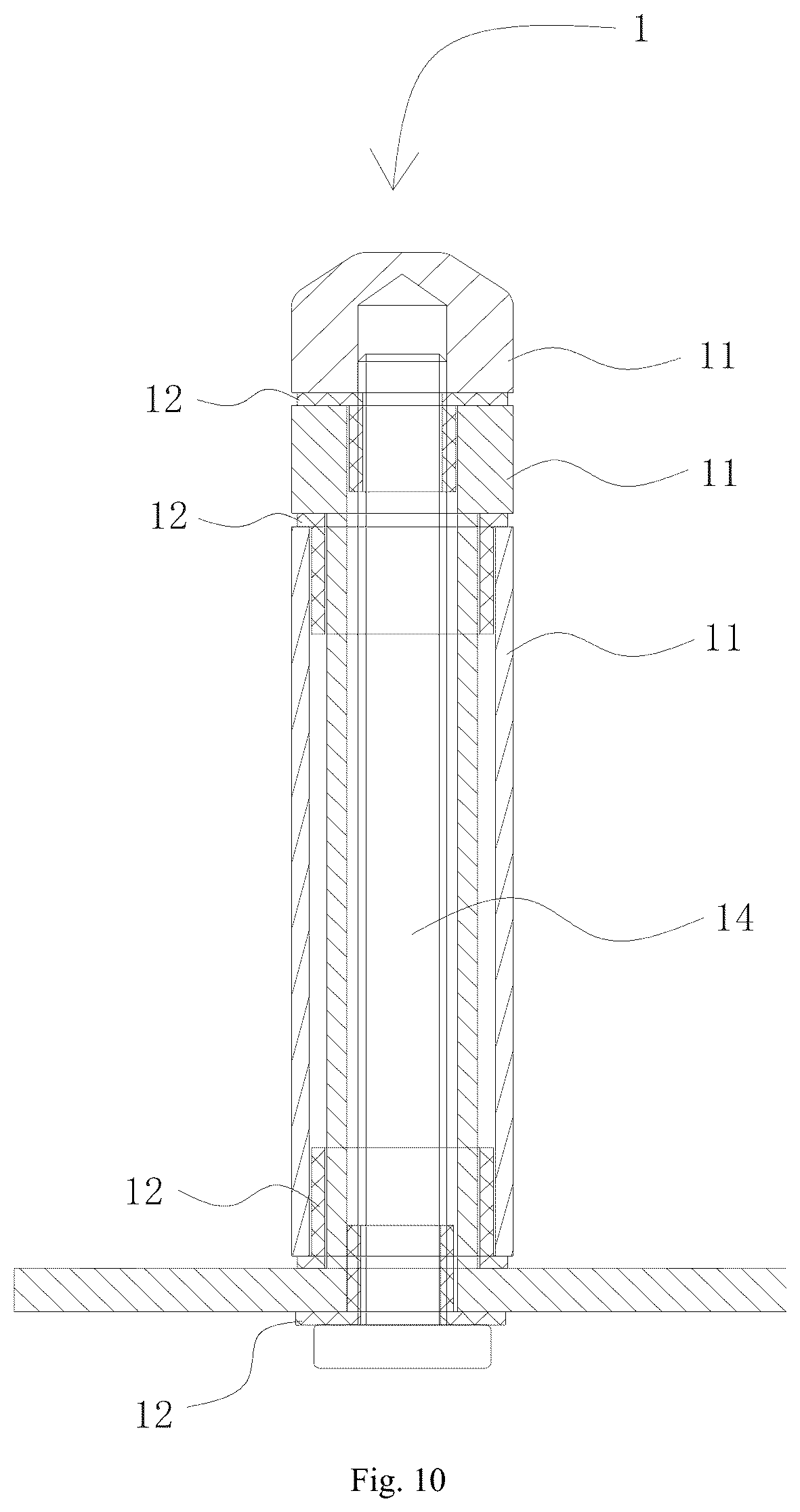 Patent US12564299 Figure 10 – Toilet rotating shaft connection structure