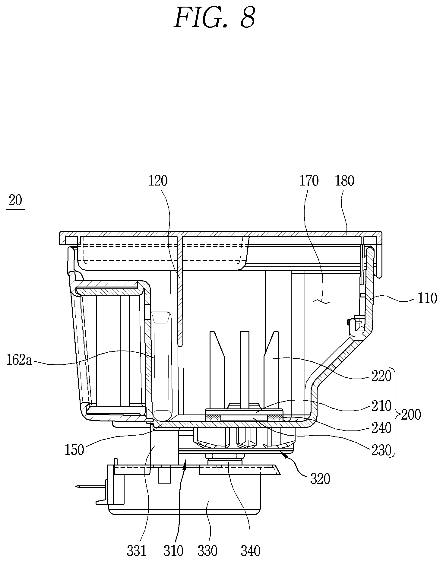 Patent US12564300 Figure 8 – Cleaner
