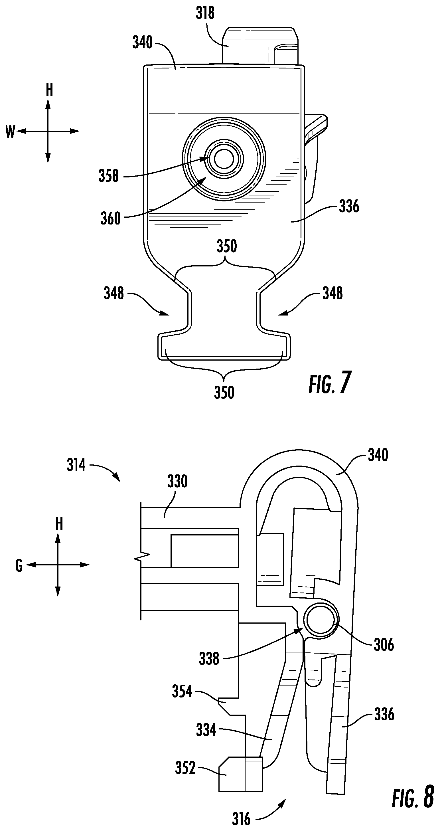 Patent US12564304 Figure 6 – Appliance handle clip for securing an appliance handle in transport