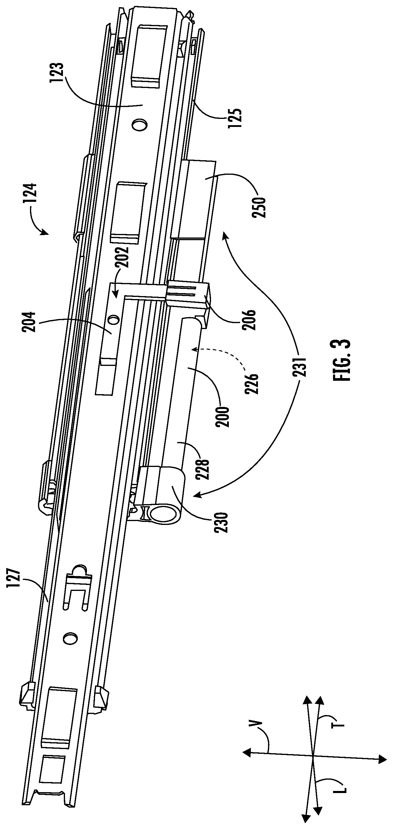Patent US12564305 Figure 3 – Trigger assembly for a slide assembly of a dishwashing appliance