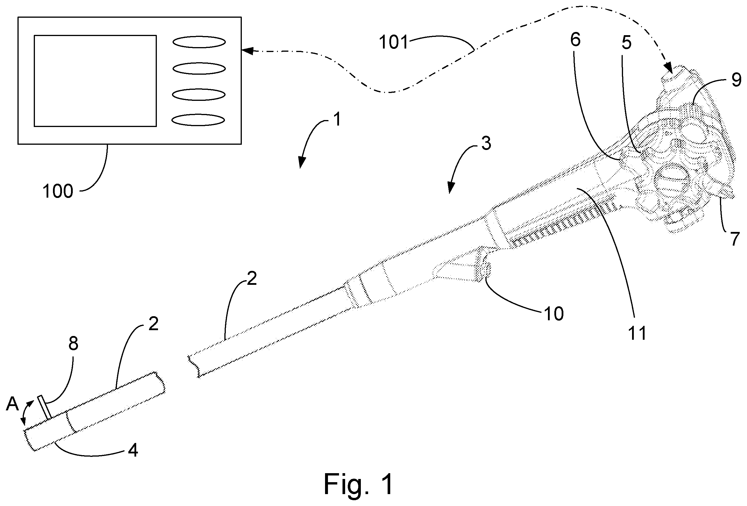Patent US12564315 Figure 1 – Sliding motion transfer member for an endoscope