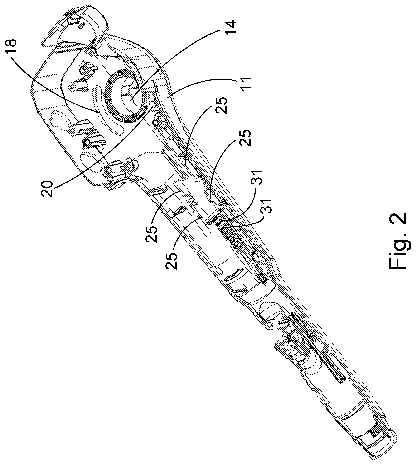 Patent US12564315 Figure 2 – Sliding motion transfer member for an endoscope