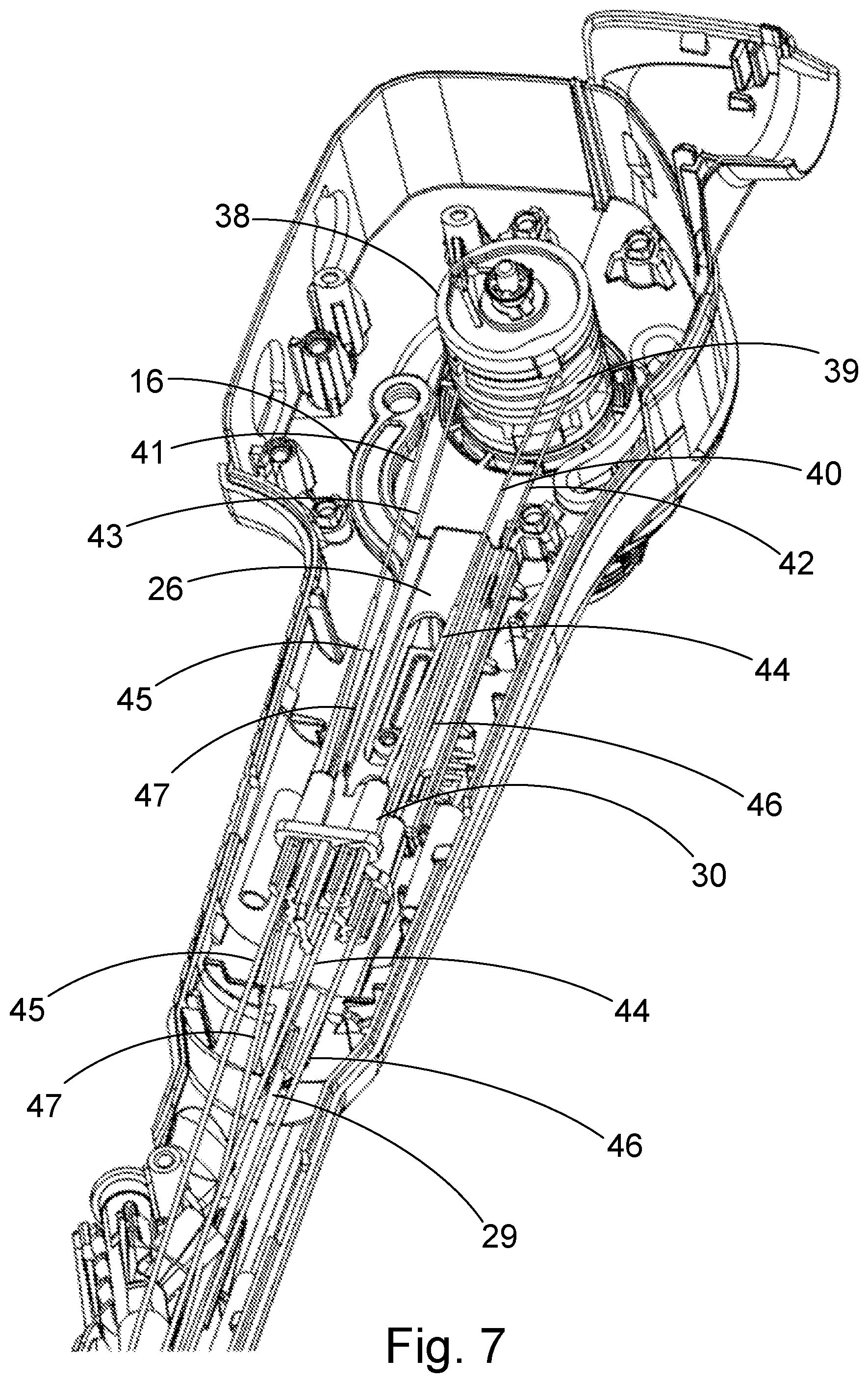 Patent US12564315 Figure 7 – Sliding motion transfer member for an endoscope