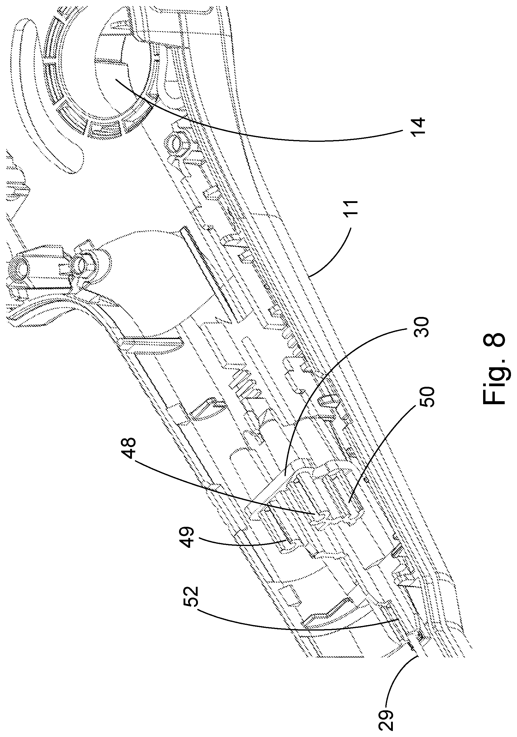 Patent US12564315 Figure 8 – Sliding motion transfer member for an endoscope