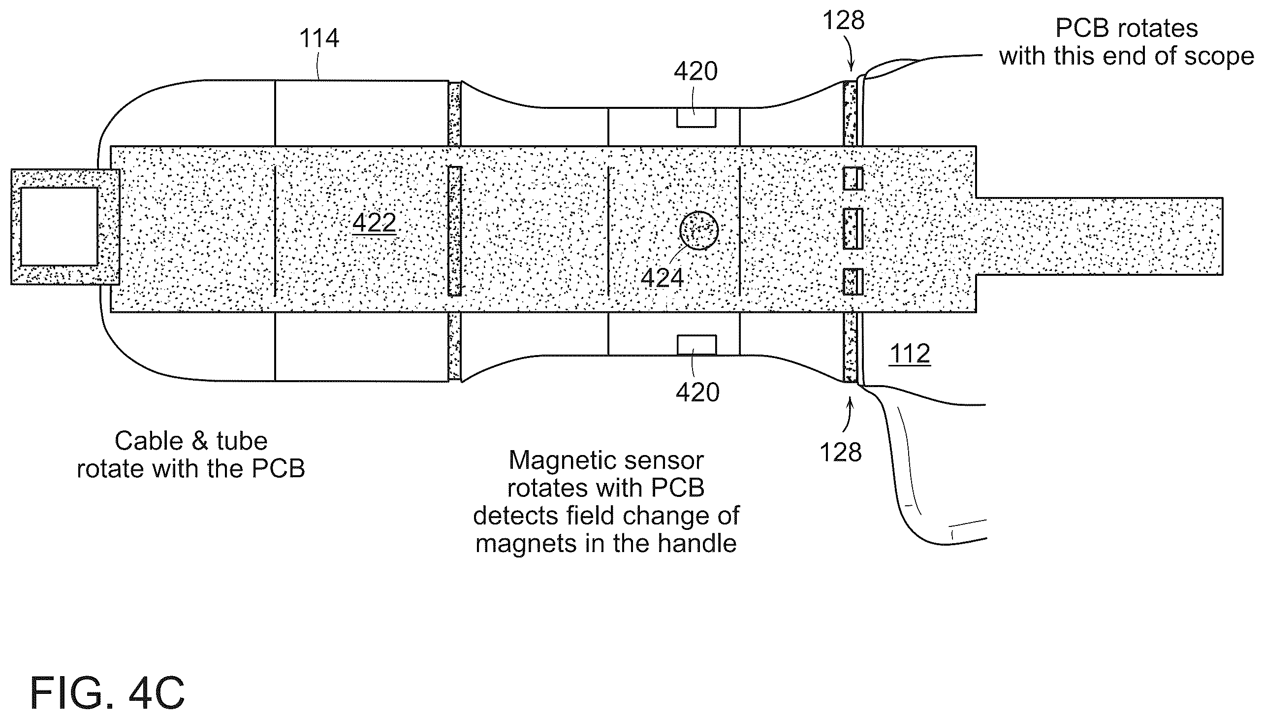 Patent US12564316 Figure 19 – Endoscope with bendable camera shaft