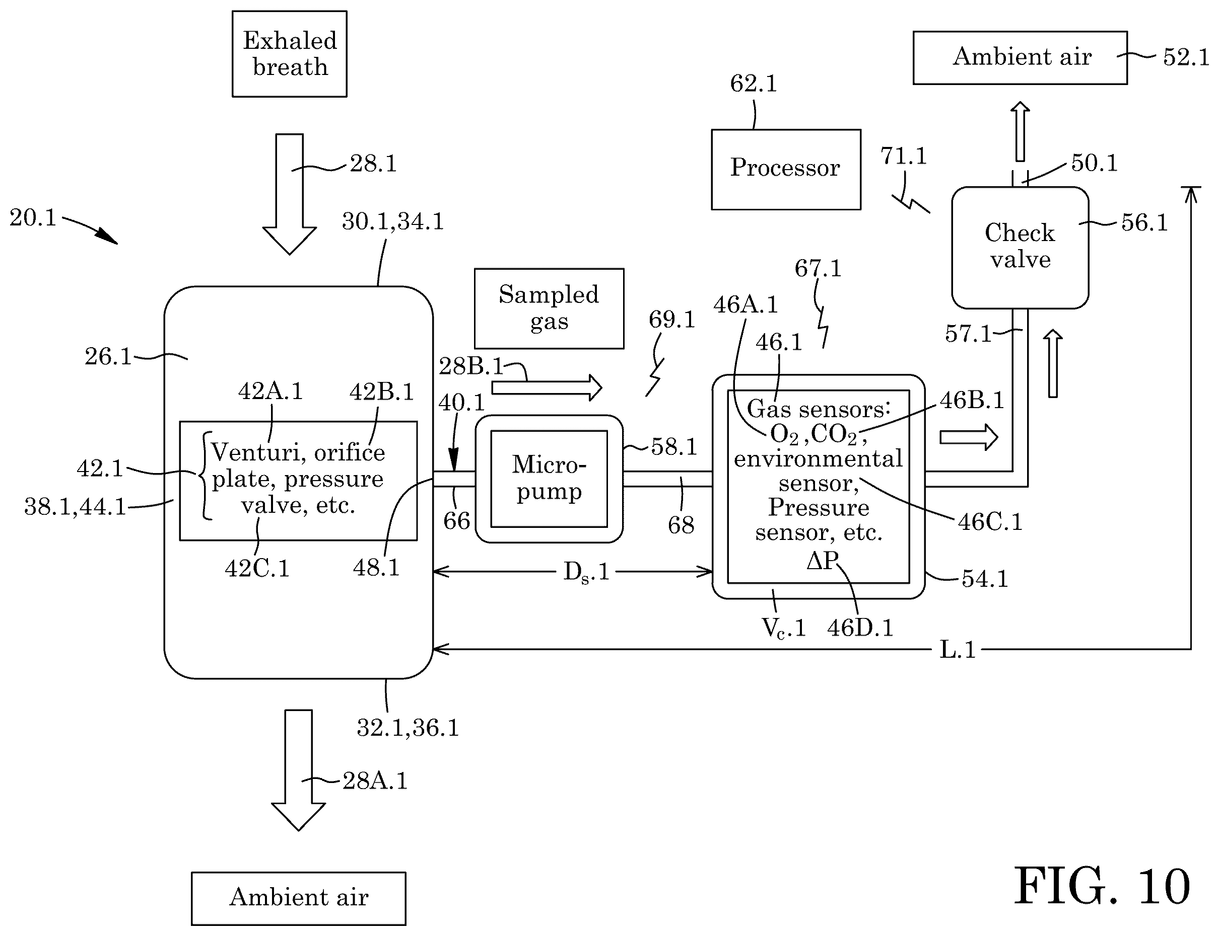 Patent US12564332 Figure 9 – Wearable device for measuring a person's ventilation or metabolism metrics