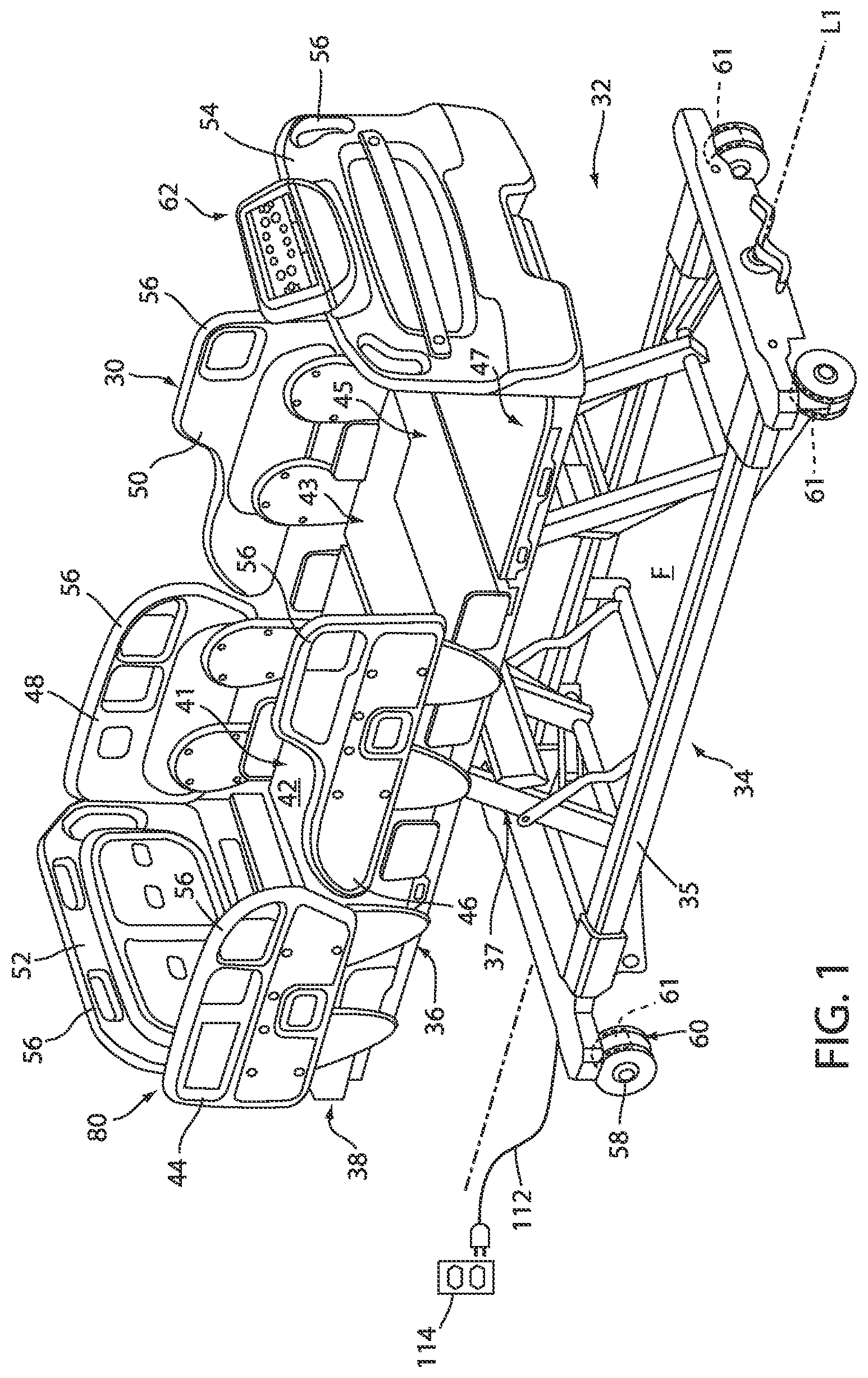 Patent US12564334 Figure 1 – Patient support apparatus with caregiver reminders