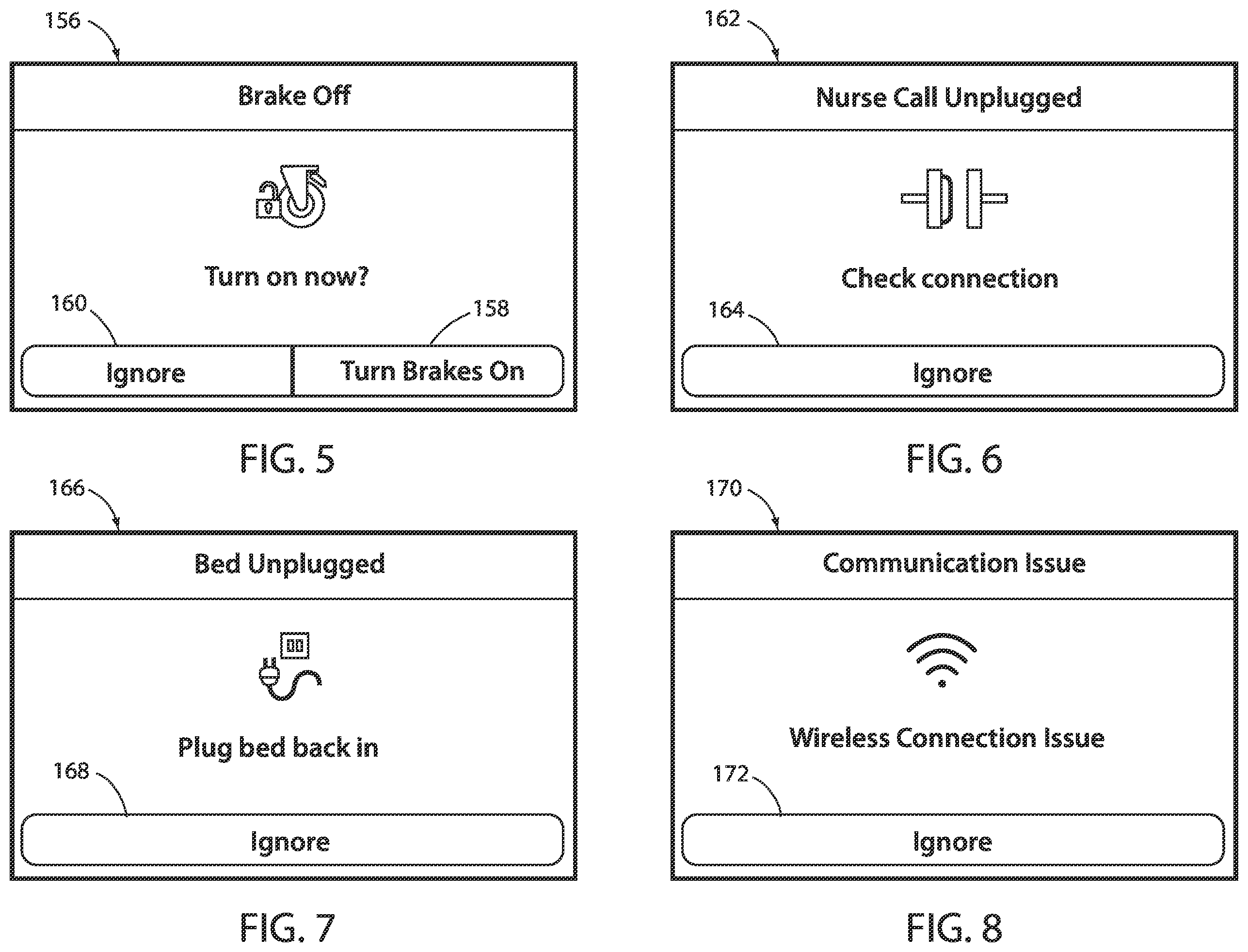 Patent US12564334 Figure 5 – Patient support apparatus with caregiver reminders