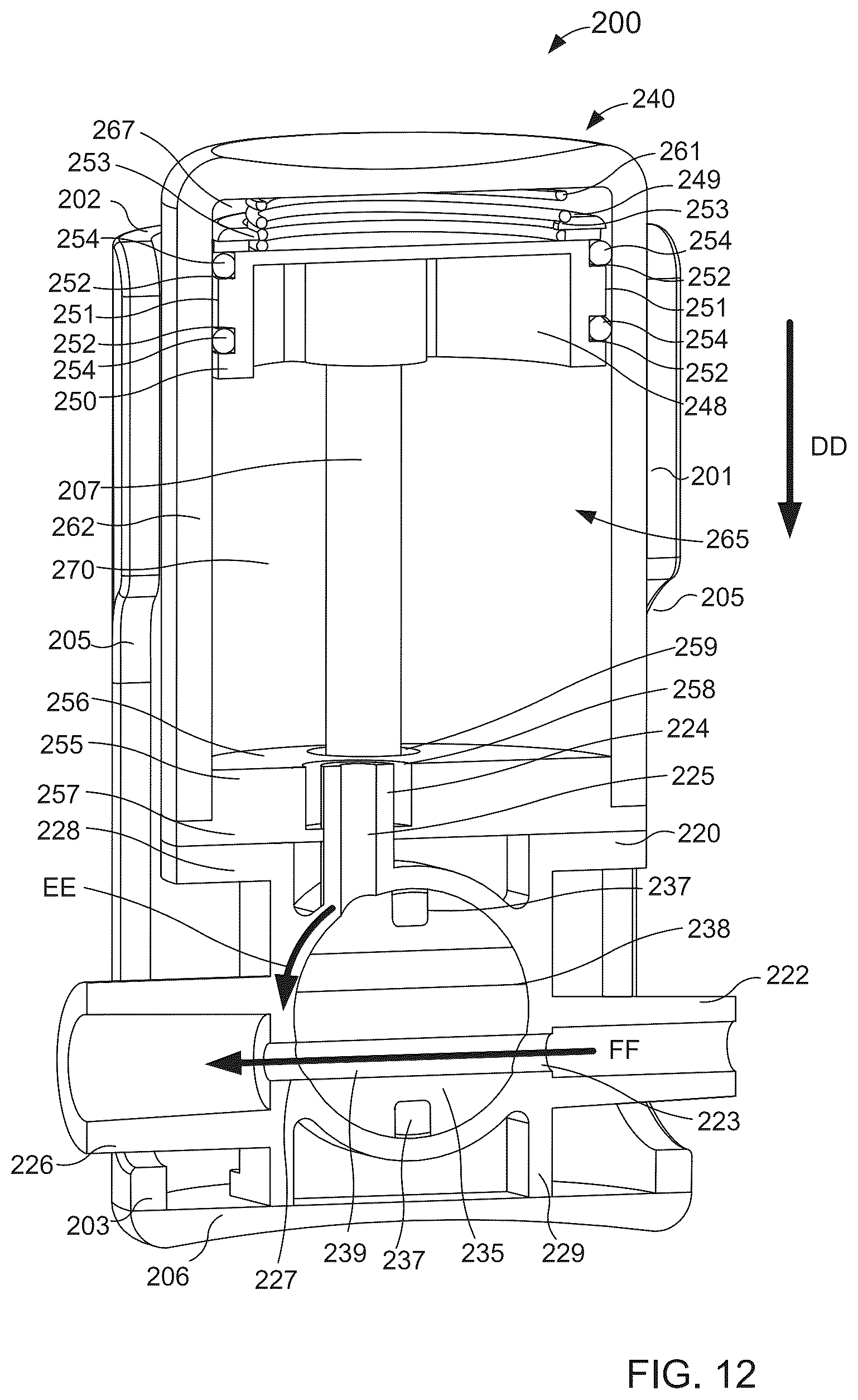 Patent US12564341 Figure 10 – Fluid diversion mechanism for bodily-fluid sampling