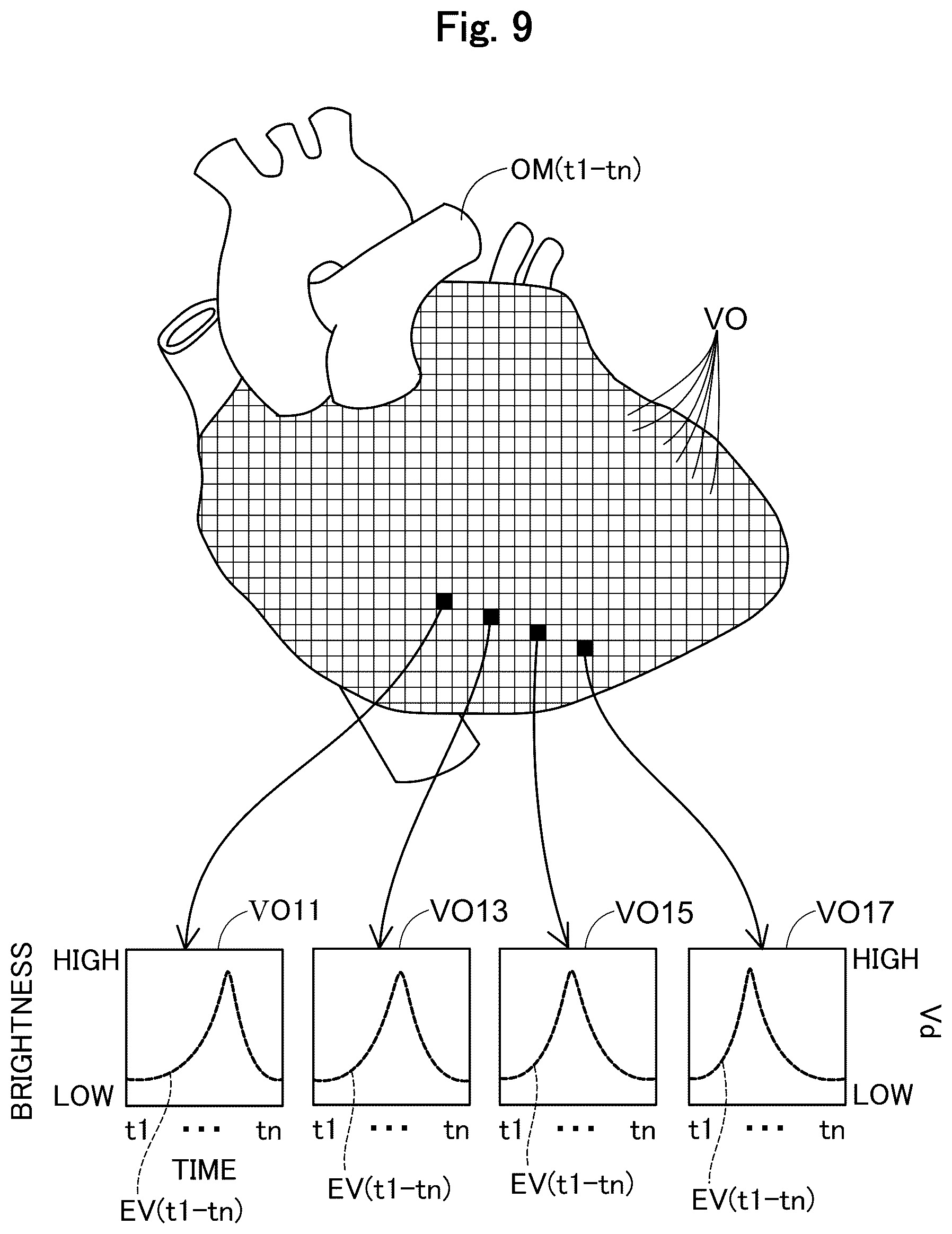 Patent US12564345 Figure 9 – Medical apparatus, and image generation method for visualizing temporal trends of biomagnetic data on an organ model
