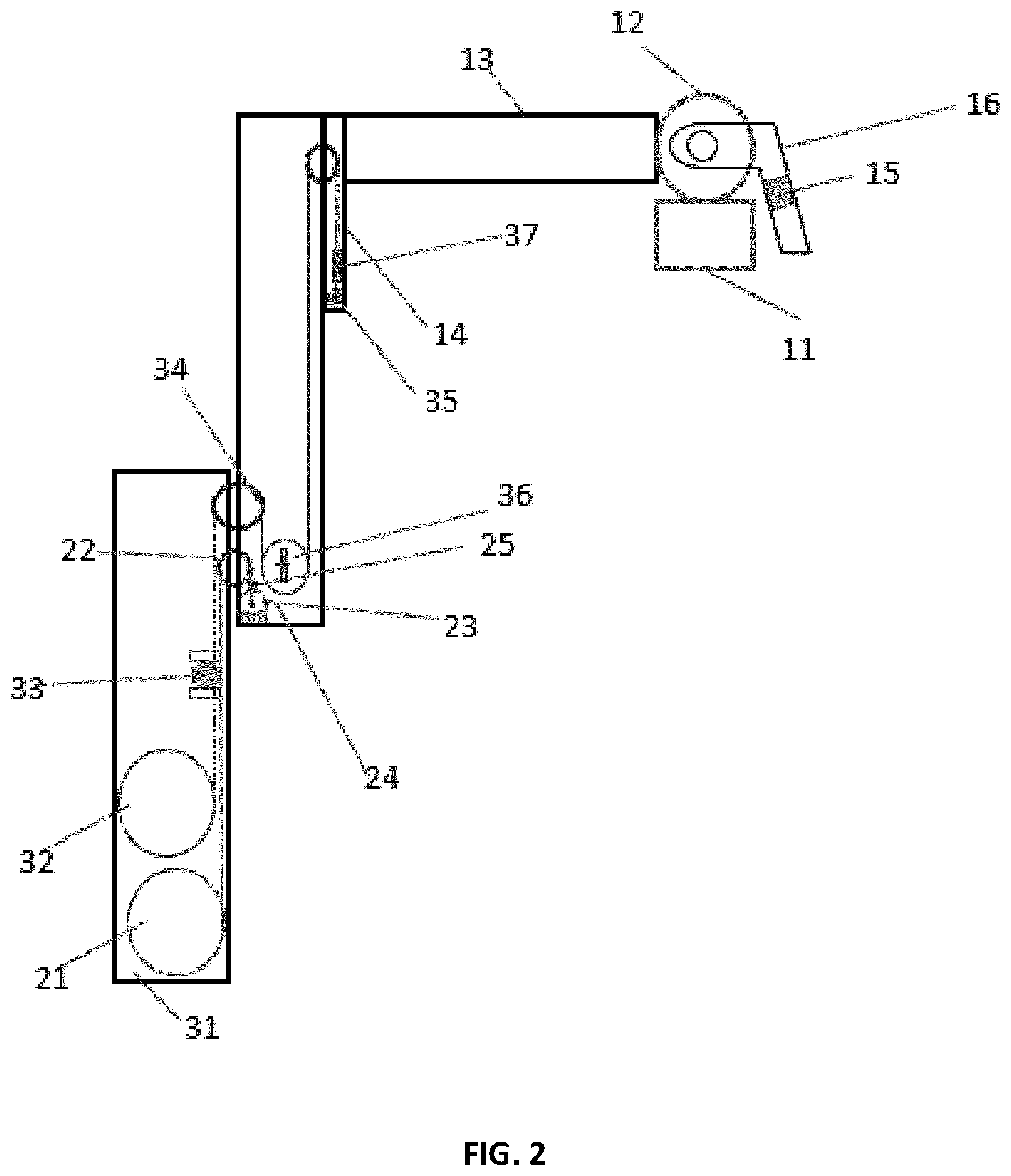 Patent US12564363 Figure 2 – Counterbalancing mechanism for a mobile radiographic imaging apparatus