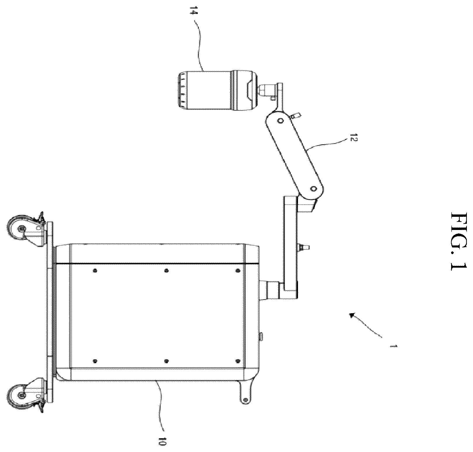 Patent US12564376 Figure 1 – Positioning arm apparatus for ultrasound head