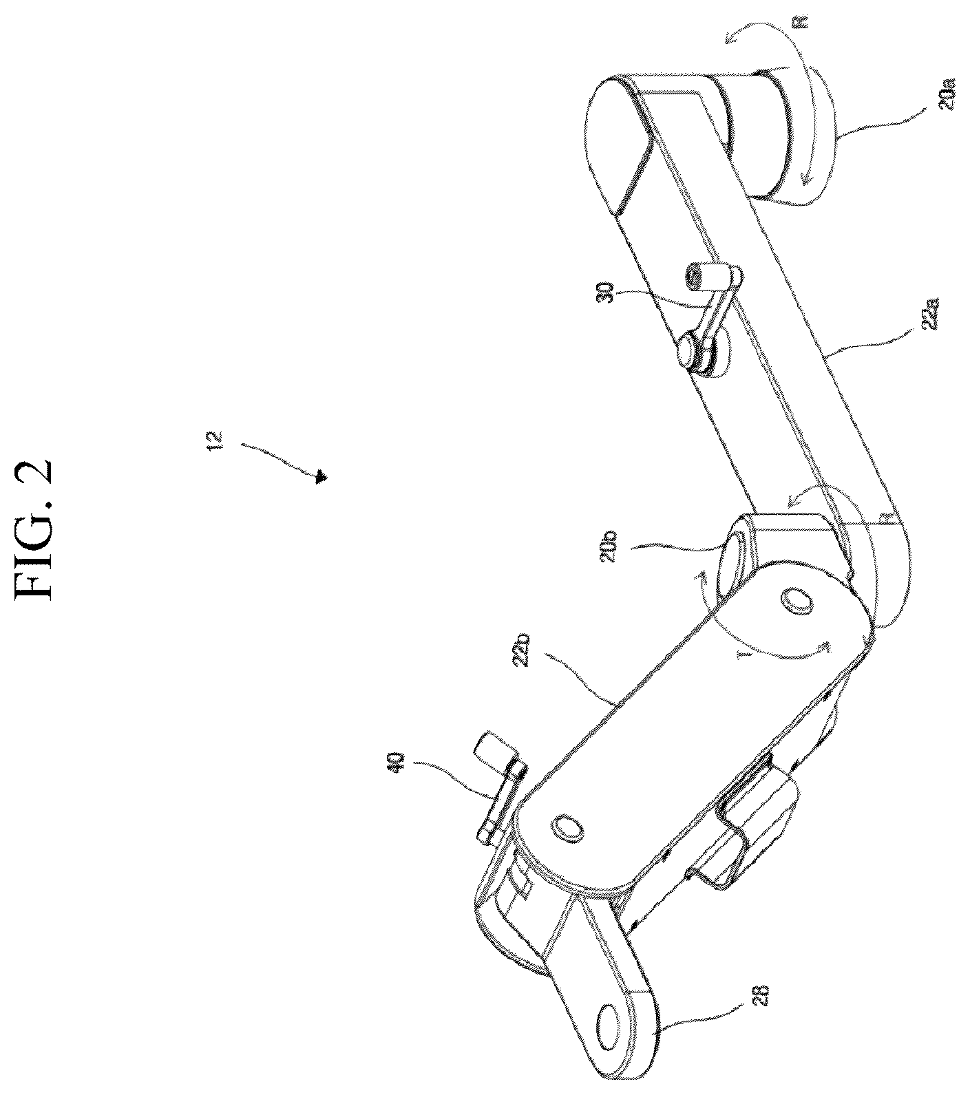Patent US12564376 Figure 2 – Positioning arm apparatus for ultrasound head