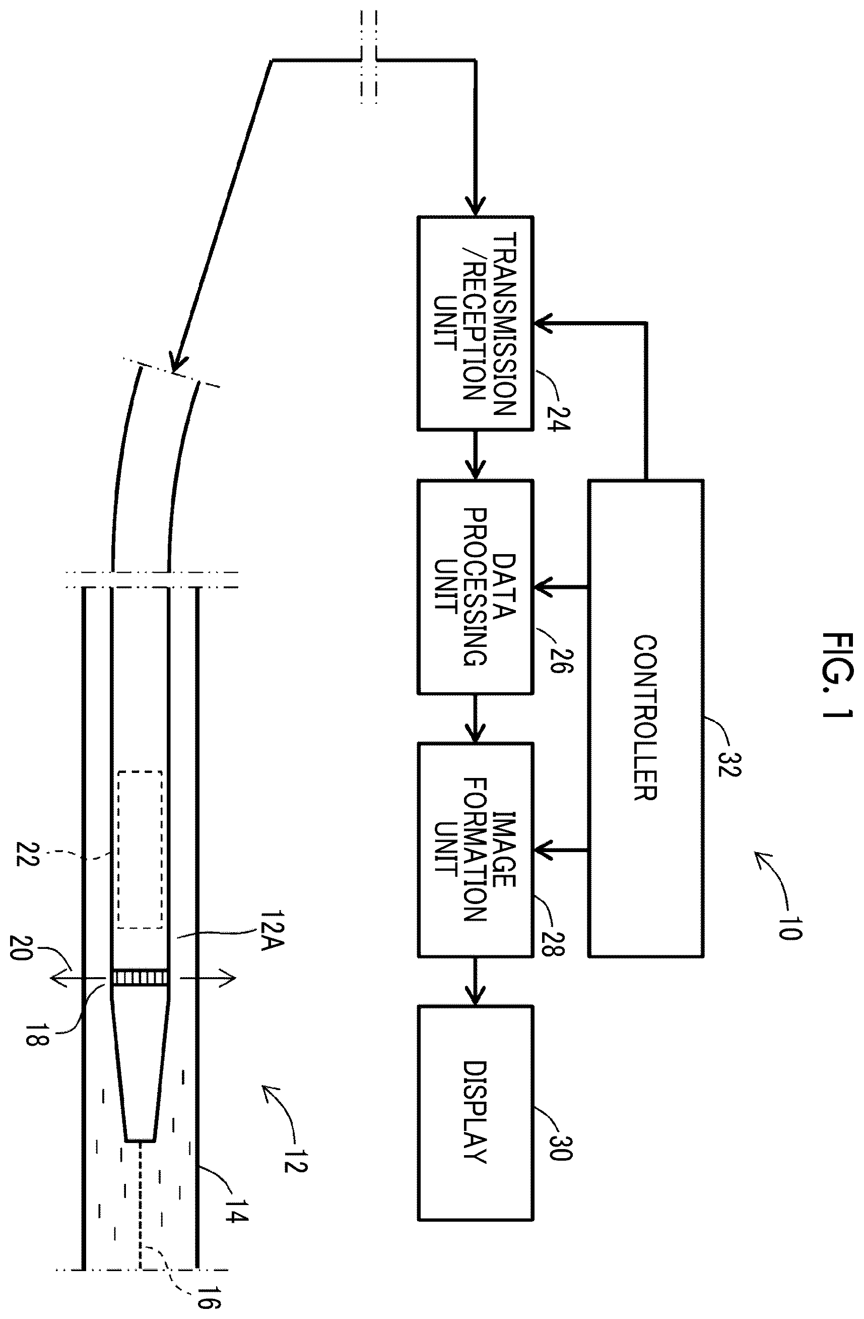 Patent US12564379 Figure 1 – Intracavitary insertion type ultrasound probe