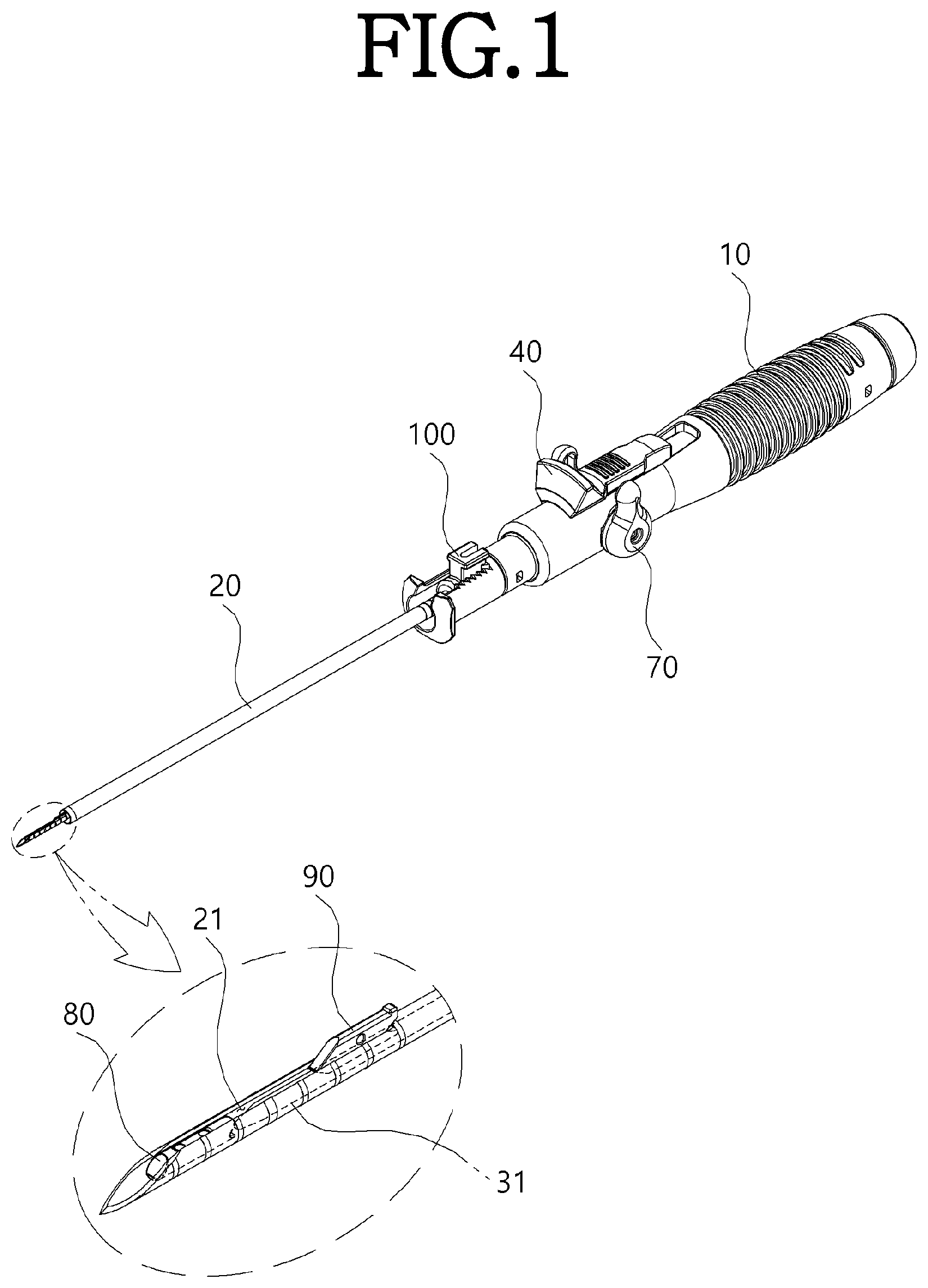 Patent US12564398 Figure 1 – Implant deployment device