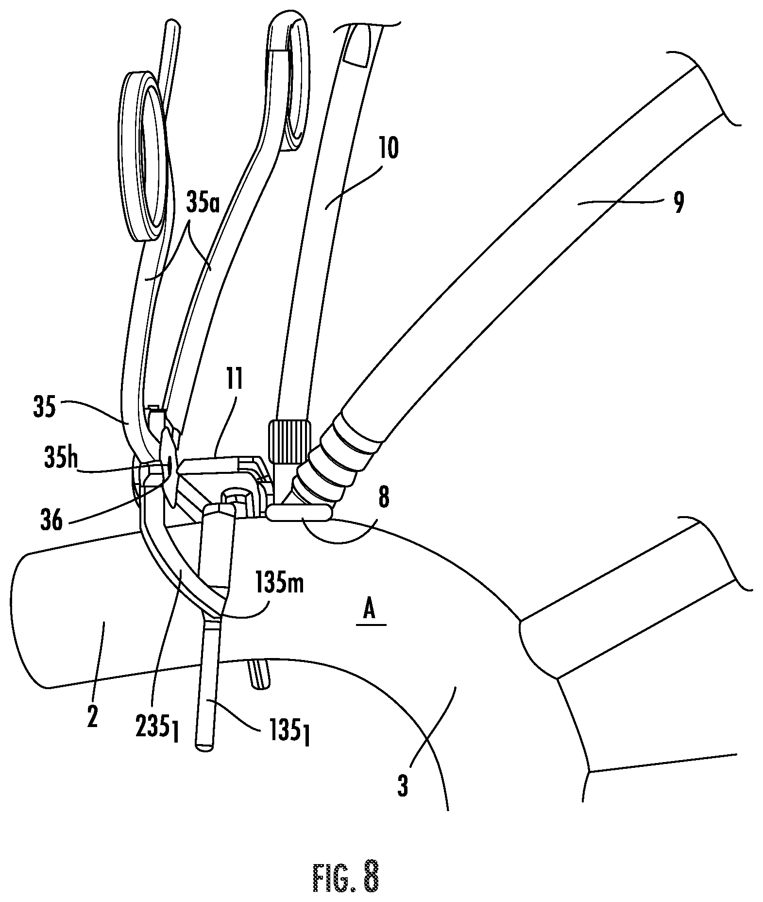 Patent US12564409 Figure 8 – Double lumen aortic cannula and cross clamp assembly and related methods
