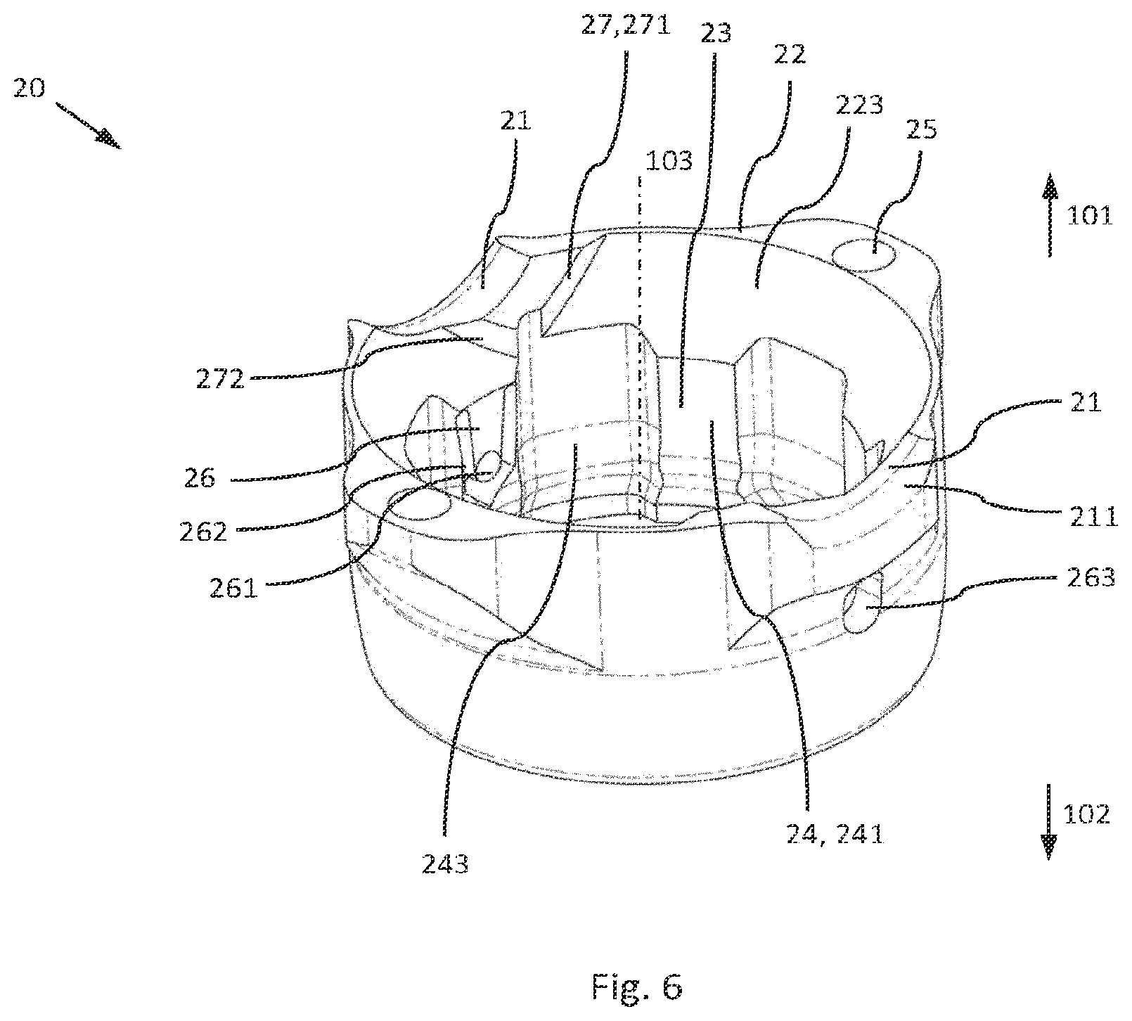 Patent US12564426 Figure 6 – Modular and temporarily fixable osteosynthesis device for vertebrae