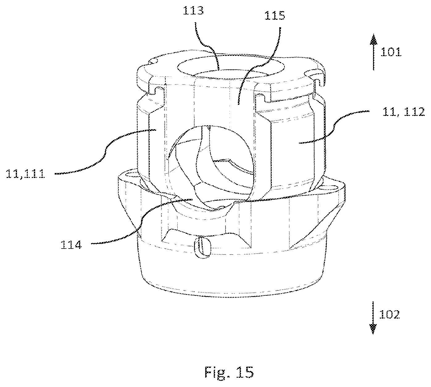 Patent US12564426 Figure 14 – Modular and temporarily fixable osteosynthesis device for vertebrae