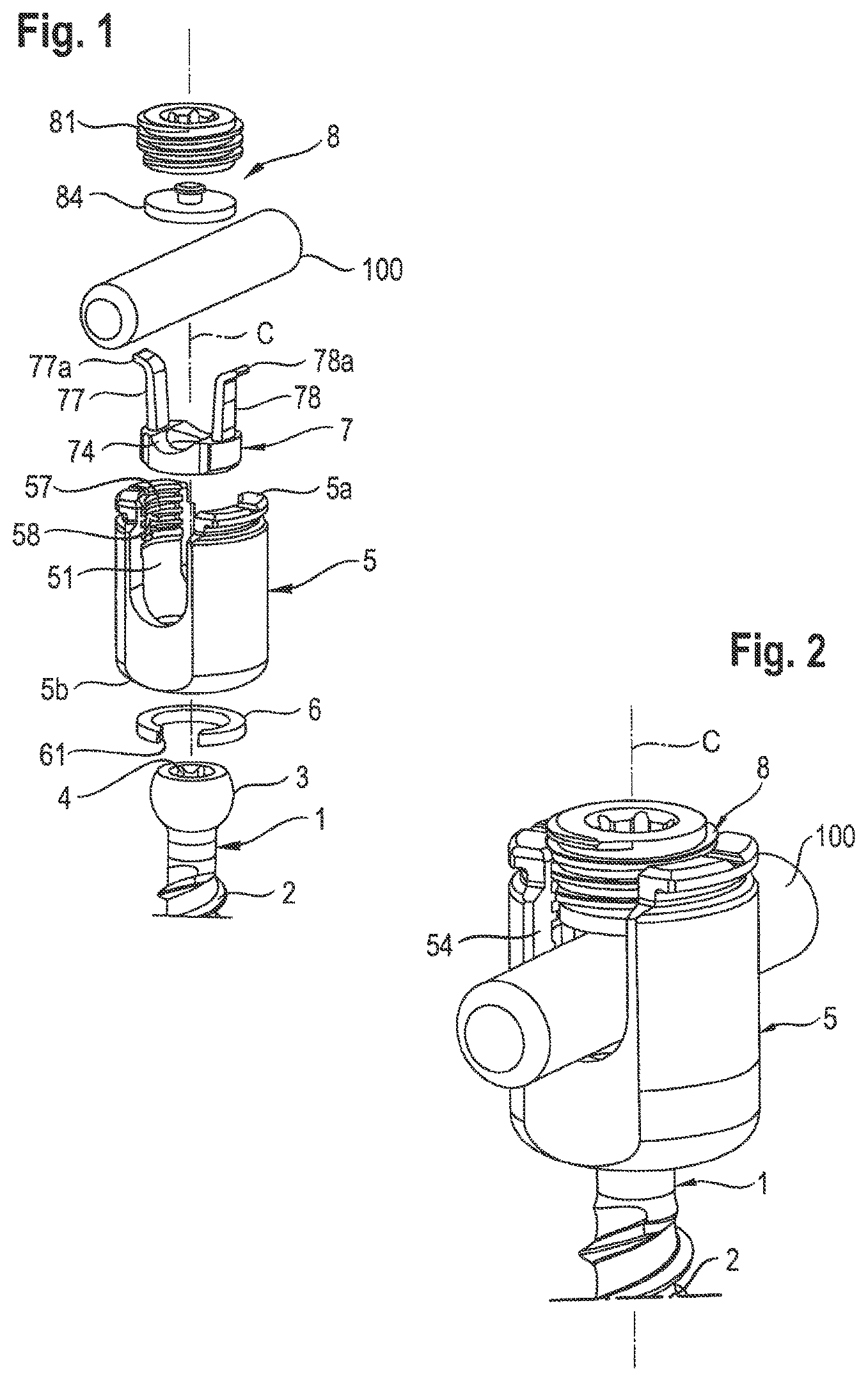 Patent US12564431 Figure 1 – Polyaxial bone anchoring device