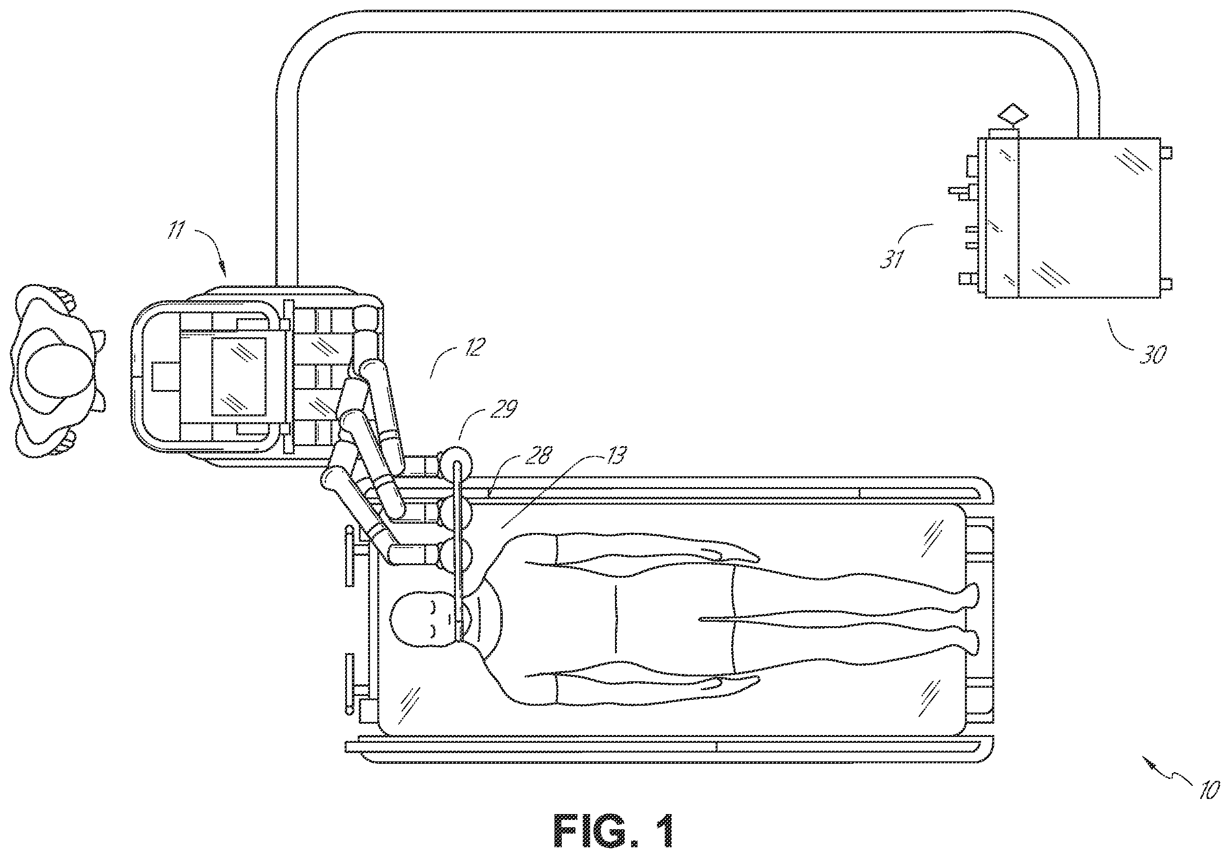 Patent US12564460 Figure 1 – Locking casters for surgical systems