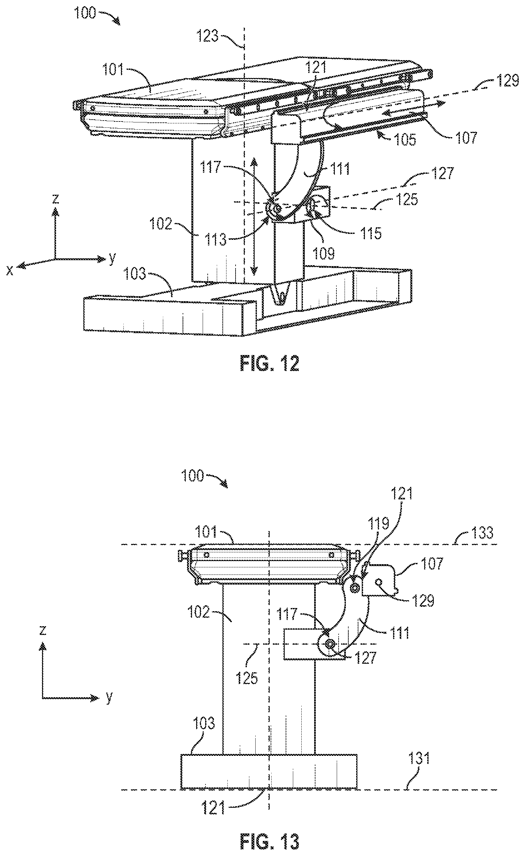 Patent US12564460 Figure 12 – Locking casters for surgical systems