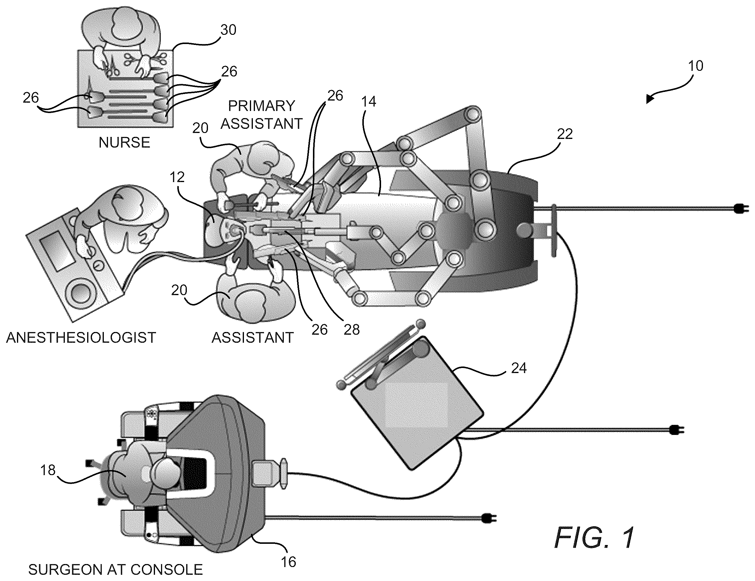 Patent US12564461 Figure 1 – Motor interface for parallel drive shafts within an independently rotating member