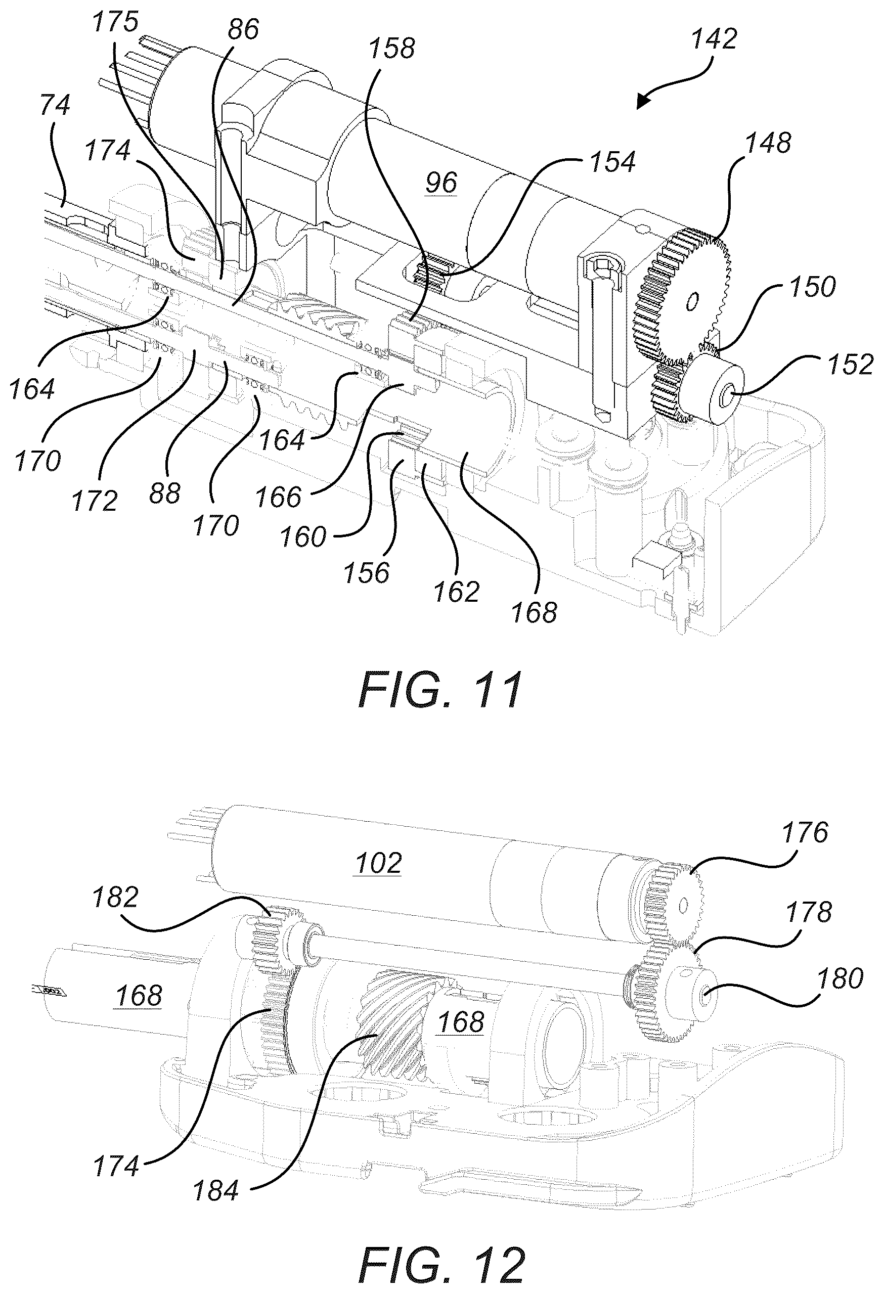 Patent US12564461 Figure 9 – Motor interface for parallel drive shafts within an independently rotating member