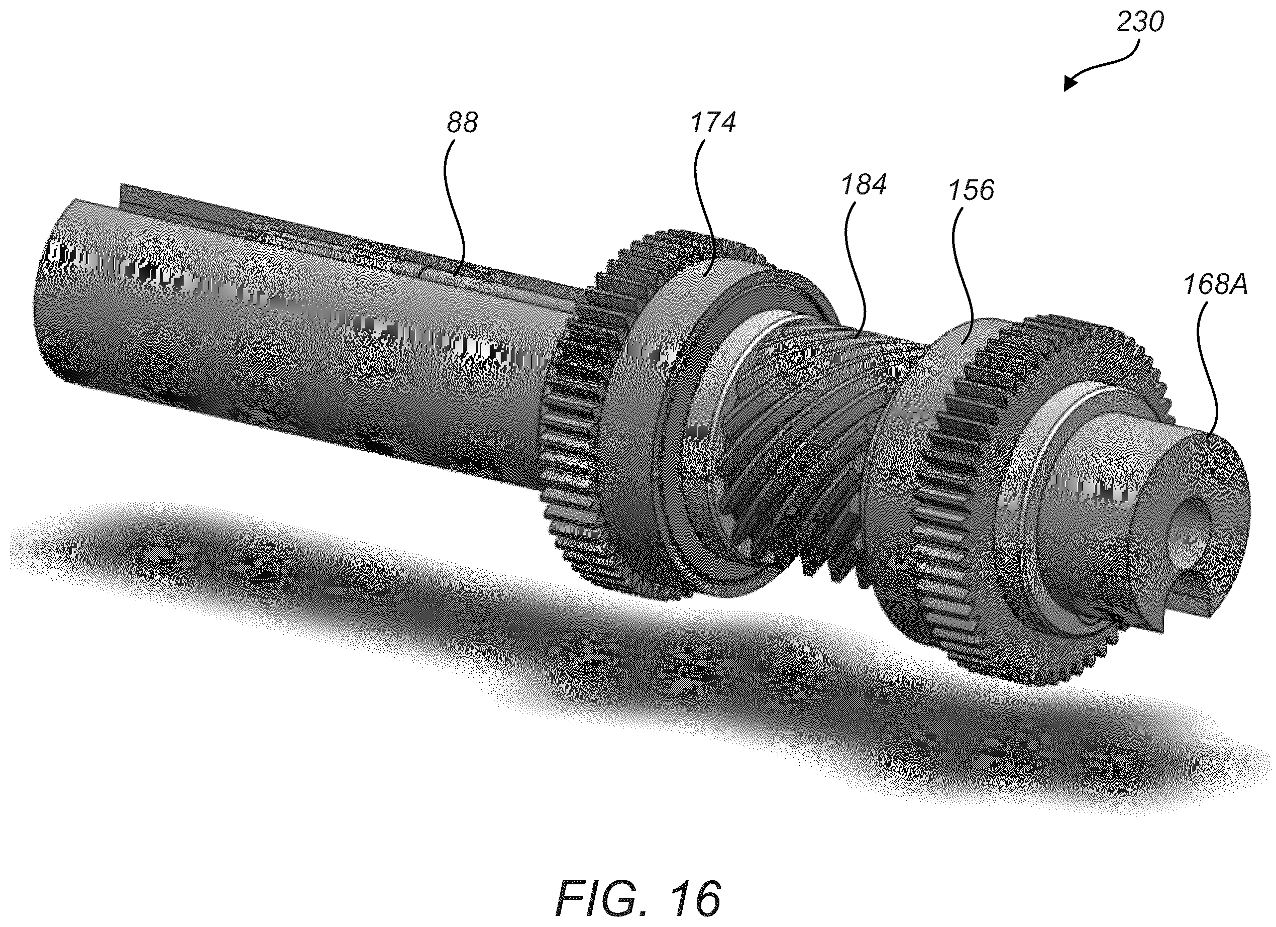 Patent US12564461 Figure 13 – Motor interface for parallel drive shafts within an independently rotating member