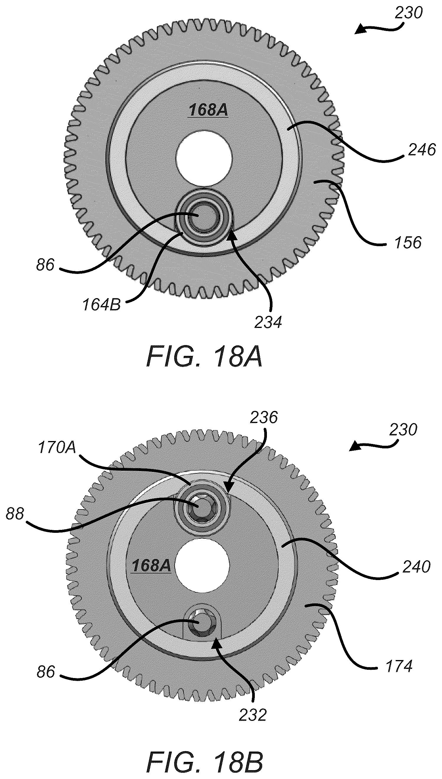 Patent US12564461 Figure 15 – Motor interface for parallel drive shafts within an independently rotating member