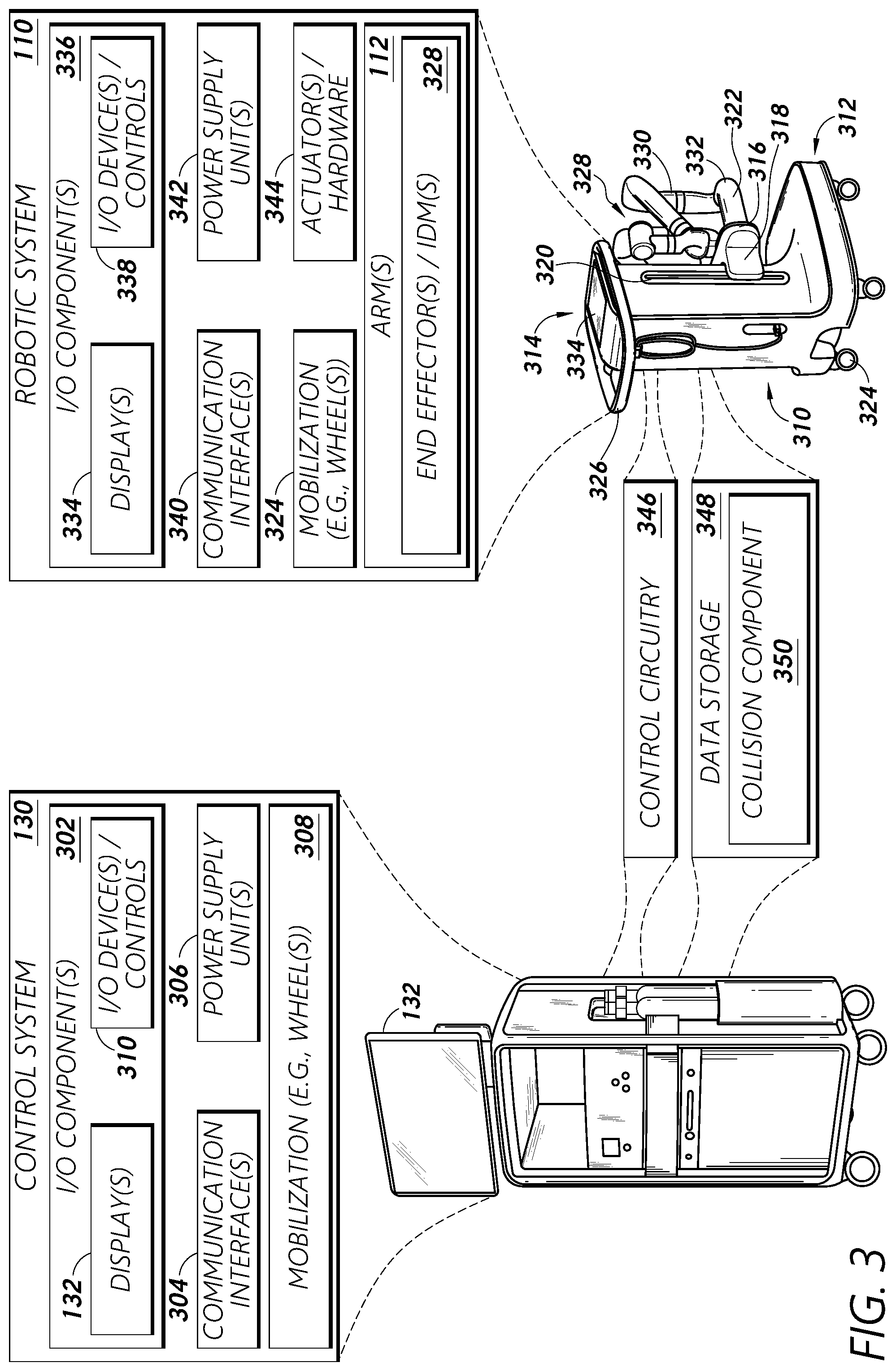 Patent US12564463 Figure 3 – Robotic collision boundary determination