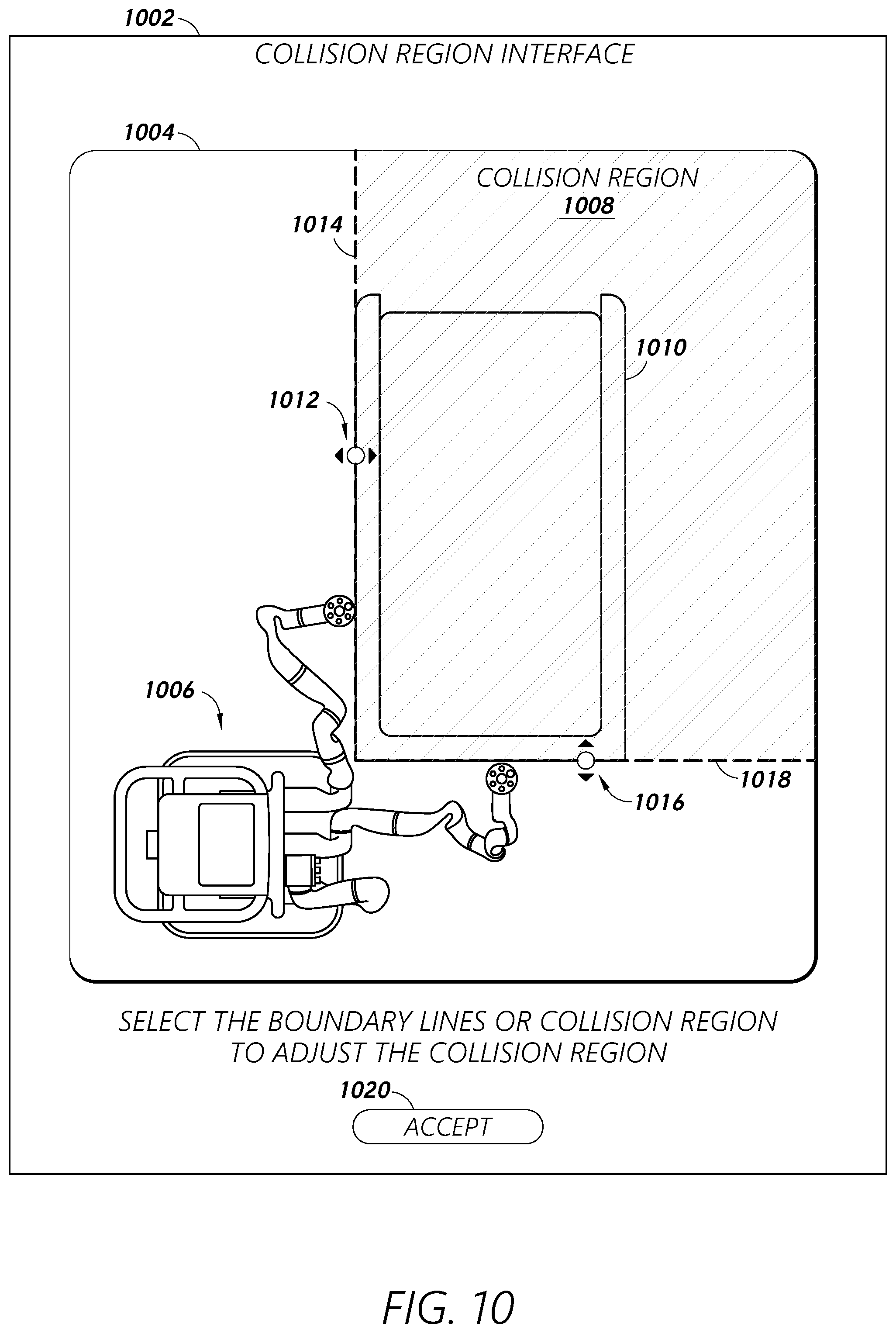 Patent US12564463 Figure 10 – Robotic collision boundary determination