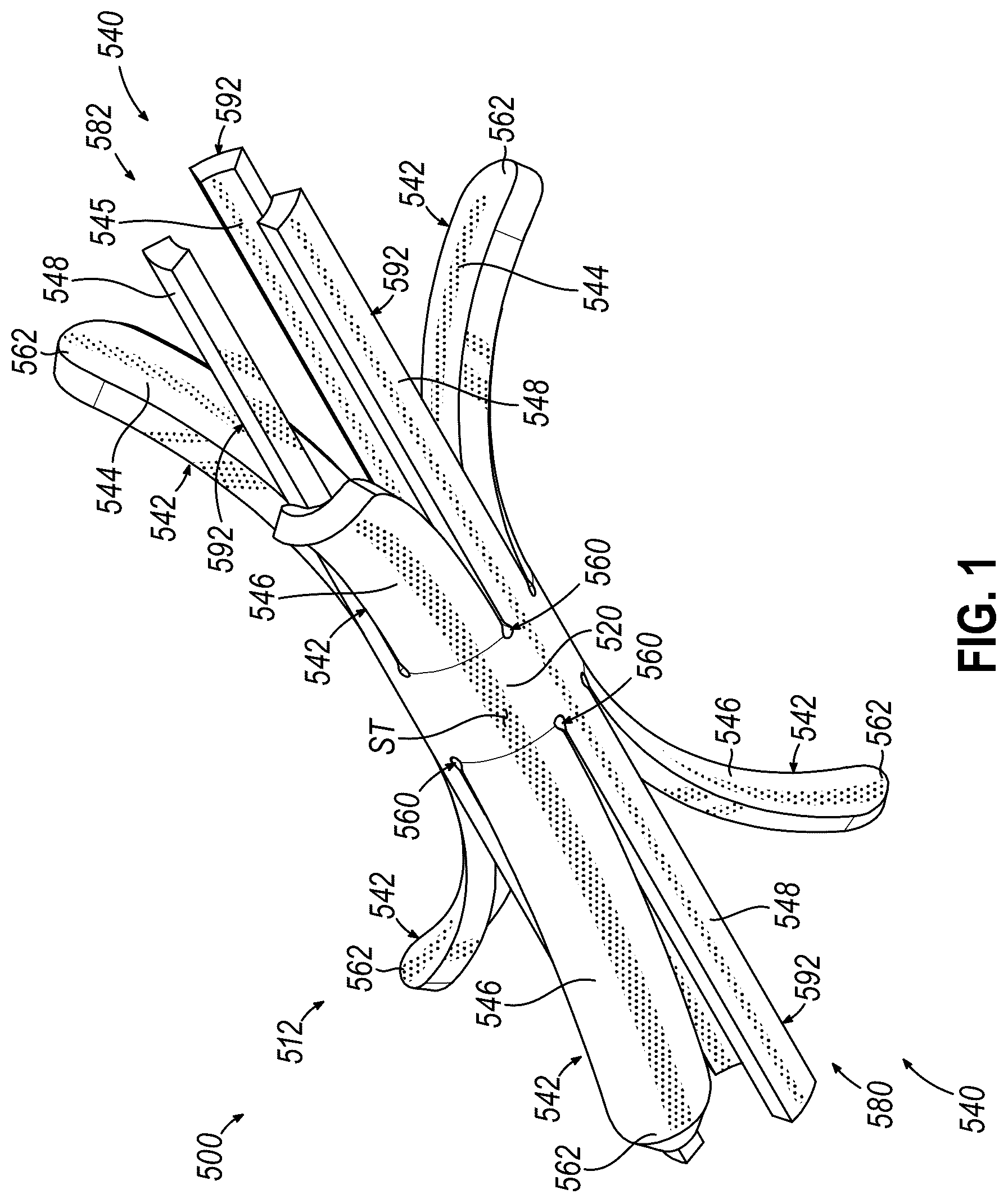 Patent US12564473 Figure 1 – Biopsy site marker having movable portions