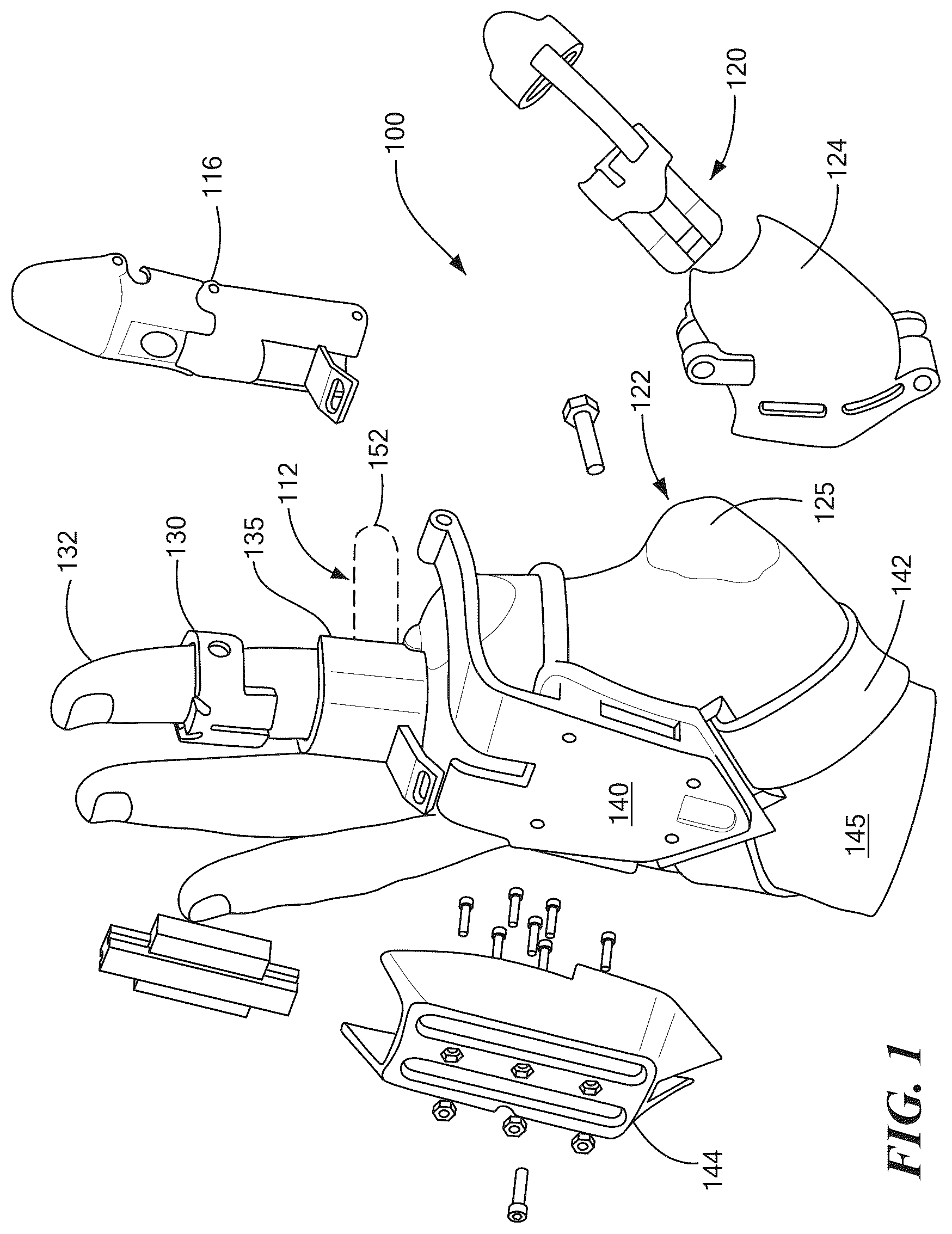 Patent US12564501 Figure 1 – Partial hand prosthesis