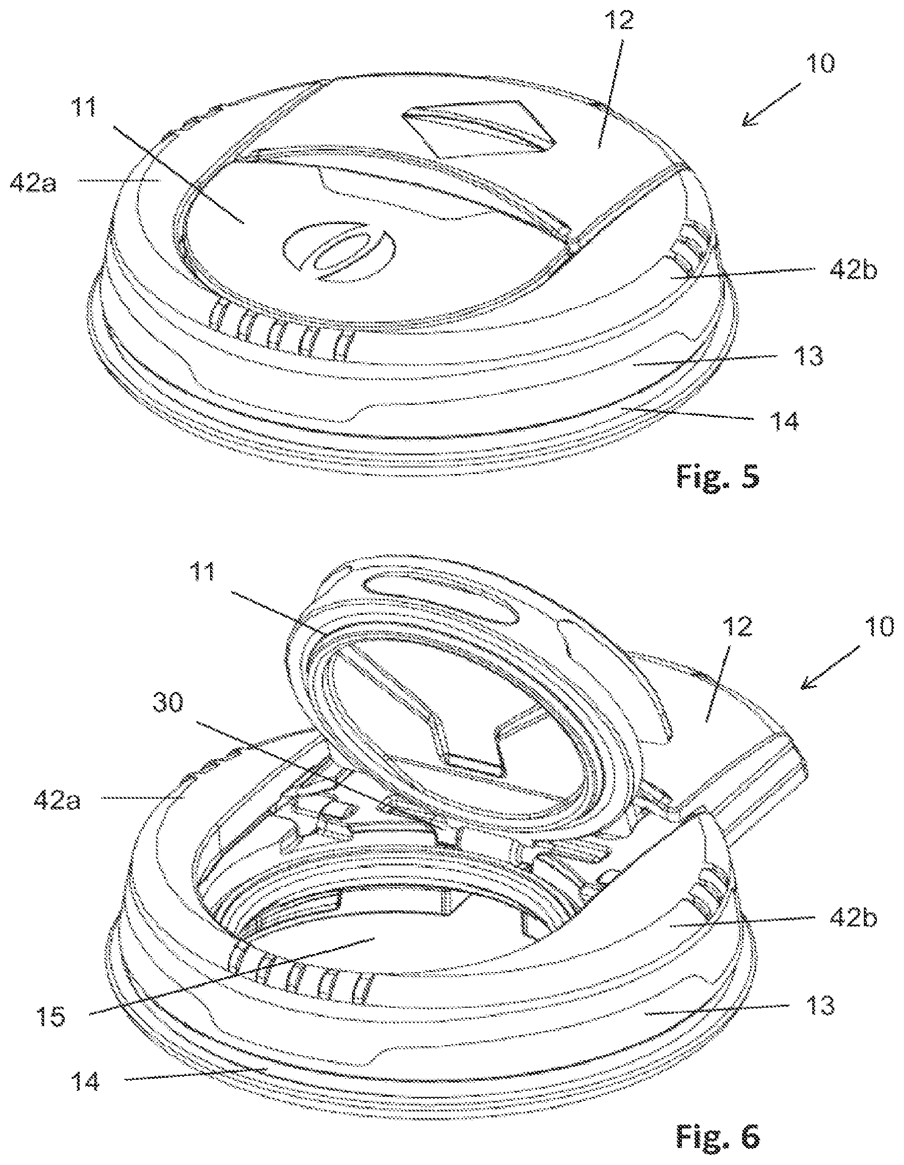 Patent US12564511 Figure 4 – Lid for an ostomy implant