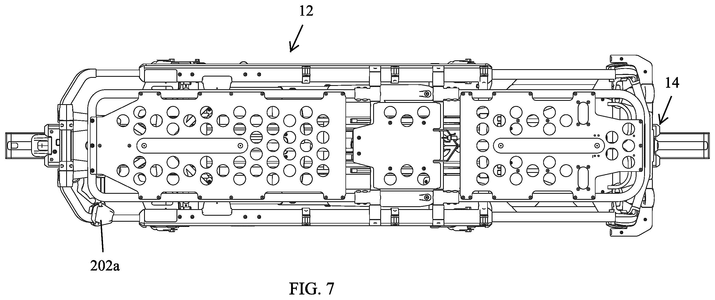 Patent US12564524 Figure 7 – Ambulance cot and loading and unloading system