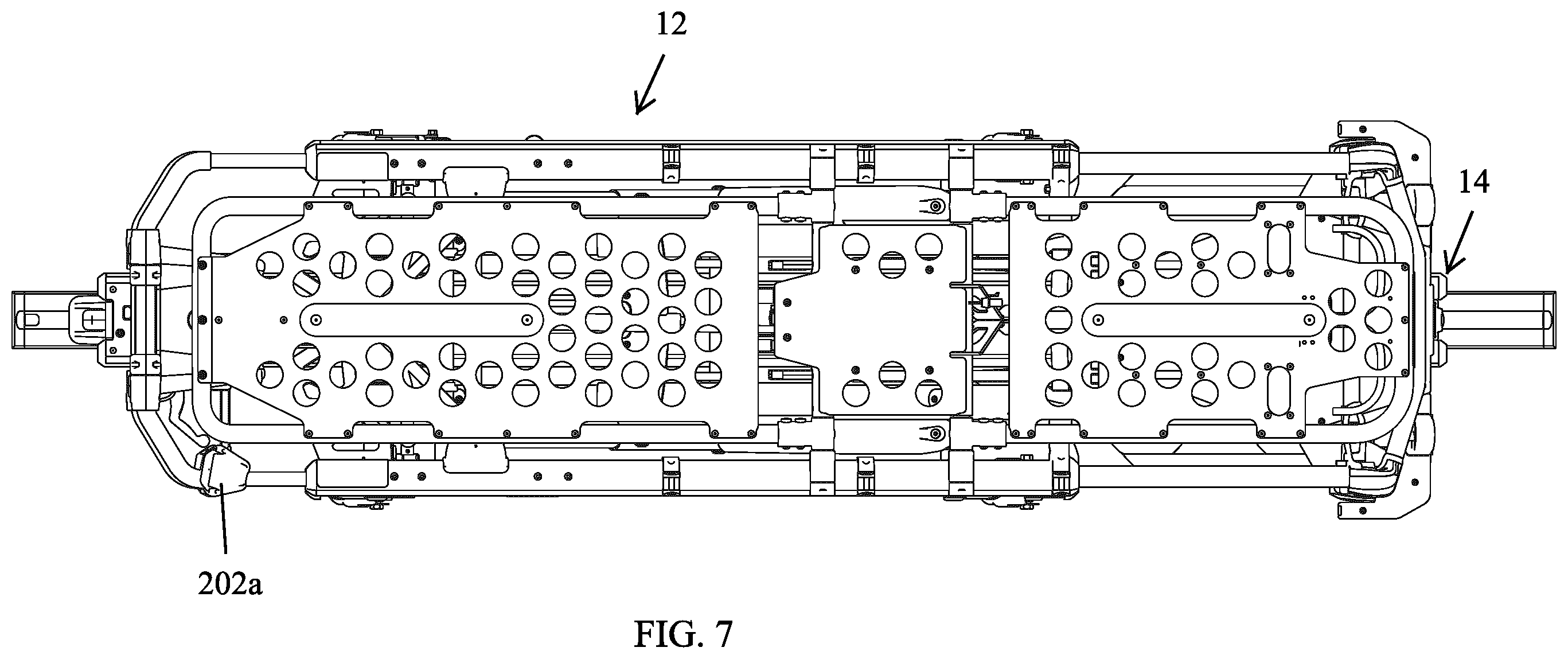Patent US12564525 Figure 7 – Ambulance cot and loading and unloading system