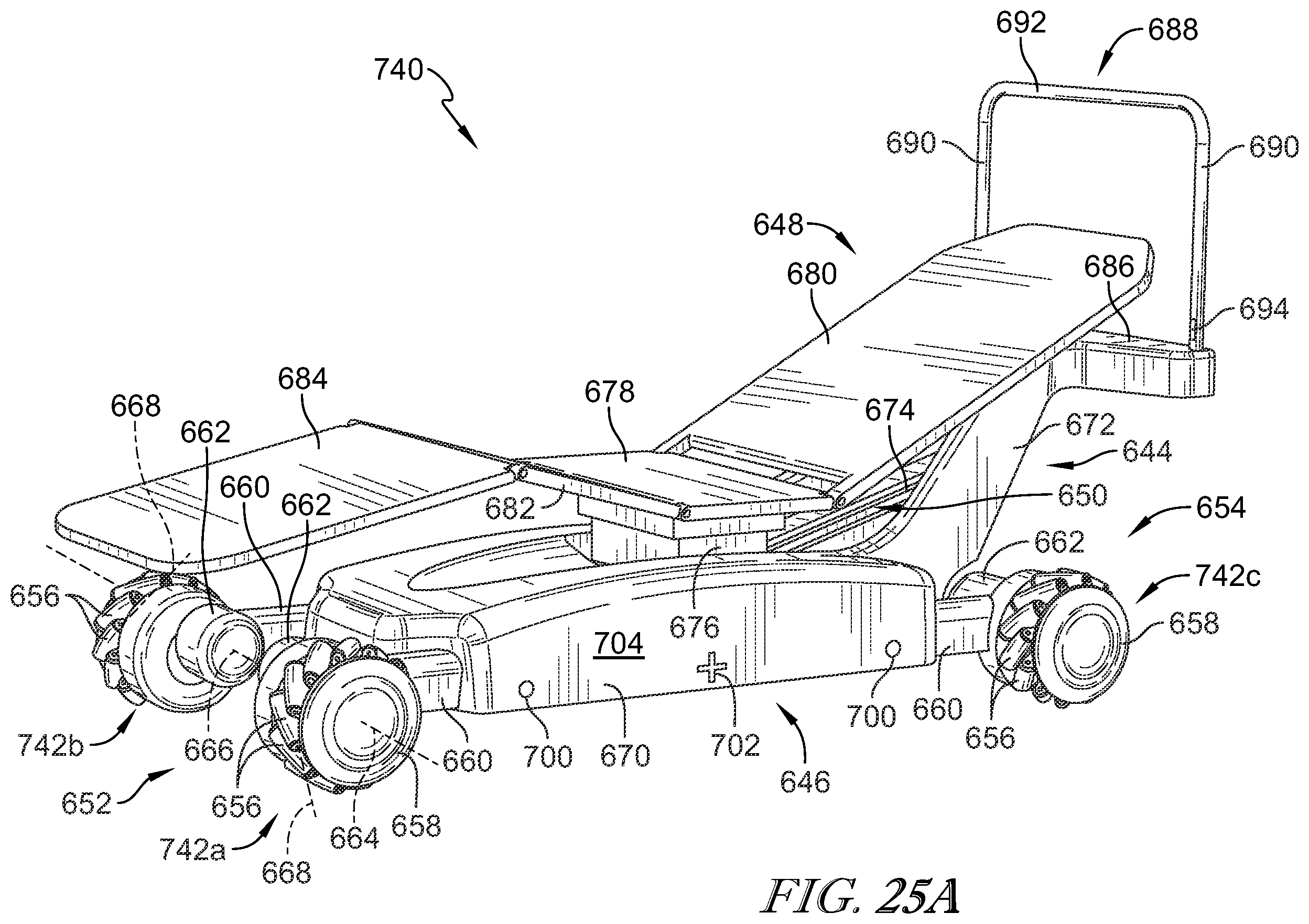 Patent US12564527 Figure 18 – Patient support apparatus having motorized wheels