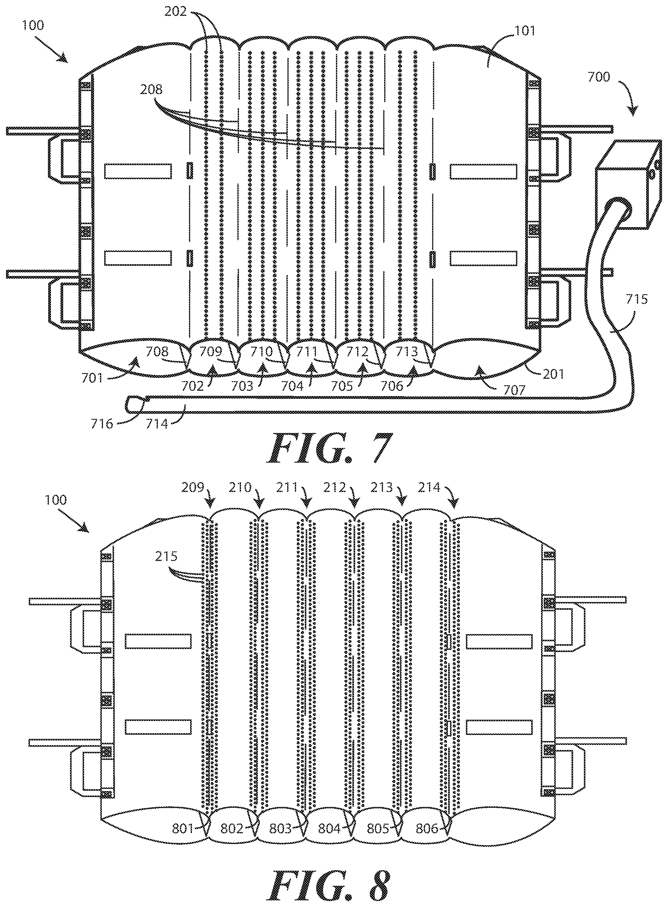 Patent US12564530 Figure 8 – Inflatable patient positioner with selectively engaging surface gripping zones