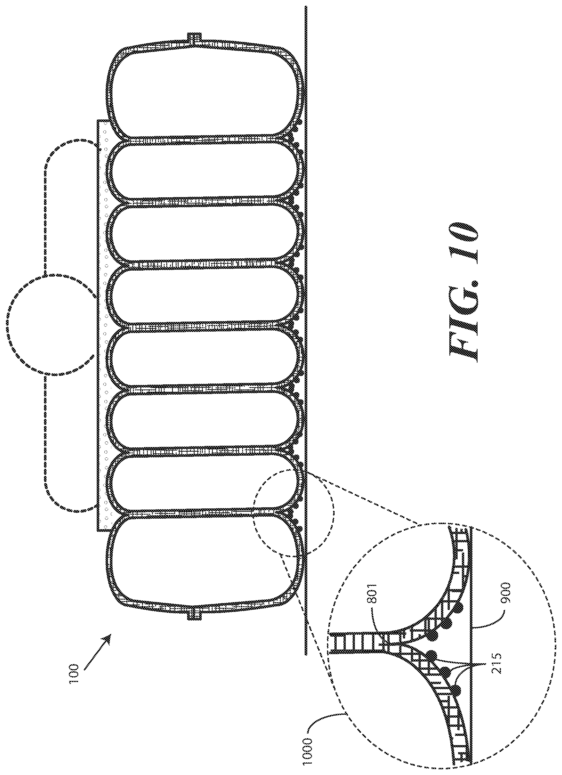 Patent US12564530 Figure 10 – Inflatable patient positioner with selectively engaging surface gripping zones